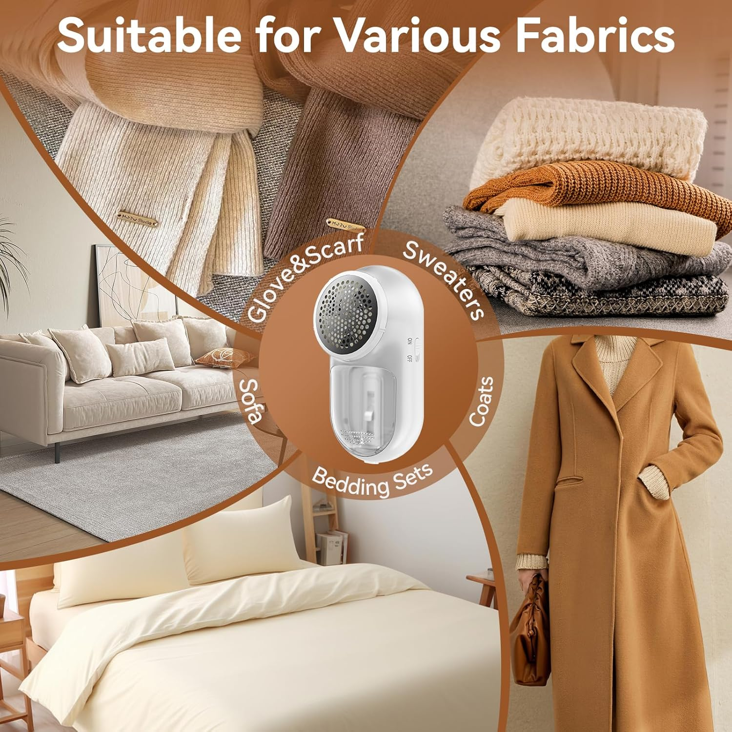 AUSELECT Fabric Shaver - Electric Lint Remover & Shaver for Clothes, USB Rechargeable Sweater Defuzzer, Portable Remove Pilling Trimmer Depiller for Clothing, Furniture, Carpet, Couch, Fuzz & Blanket image number 4