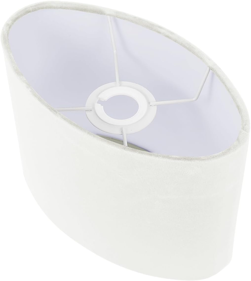 Holibanna 1 Piece Lamp Cover Made of Decorative Fabric Lampshade Oval White Lampshade White Oval Lampshade Rustic Table Lamp Cover Made of Fabric Decorative Light Shadows image number 2