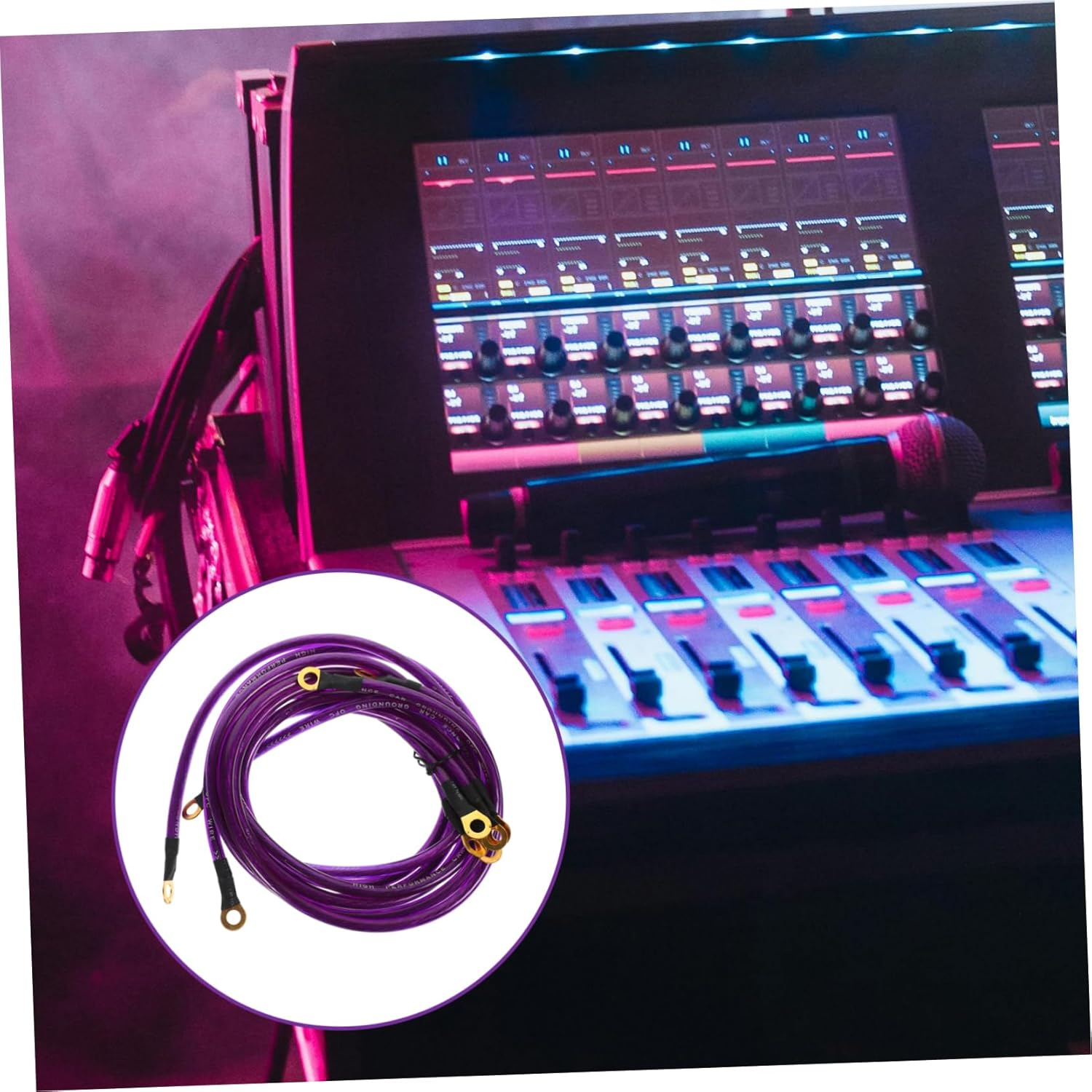 Iplusmile 5Pcs Subwoofer Cables Durable Audio Cables for Stable Signal Transmission Car Speakers and Home Audio Systems Quality - Purple image number 2