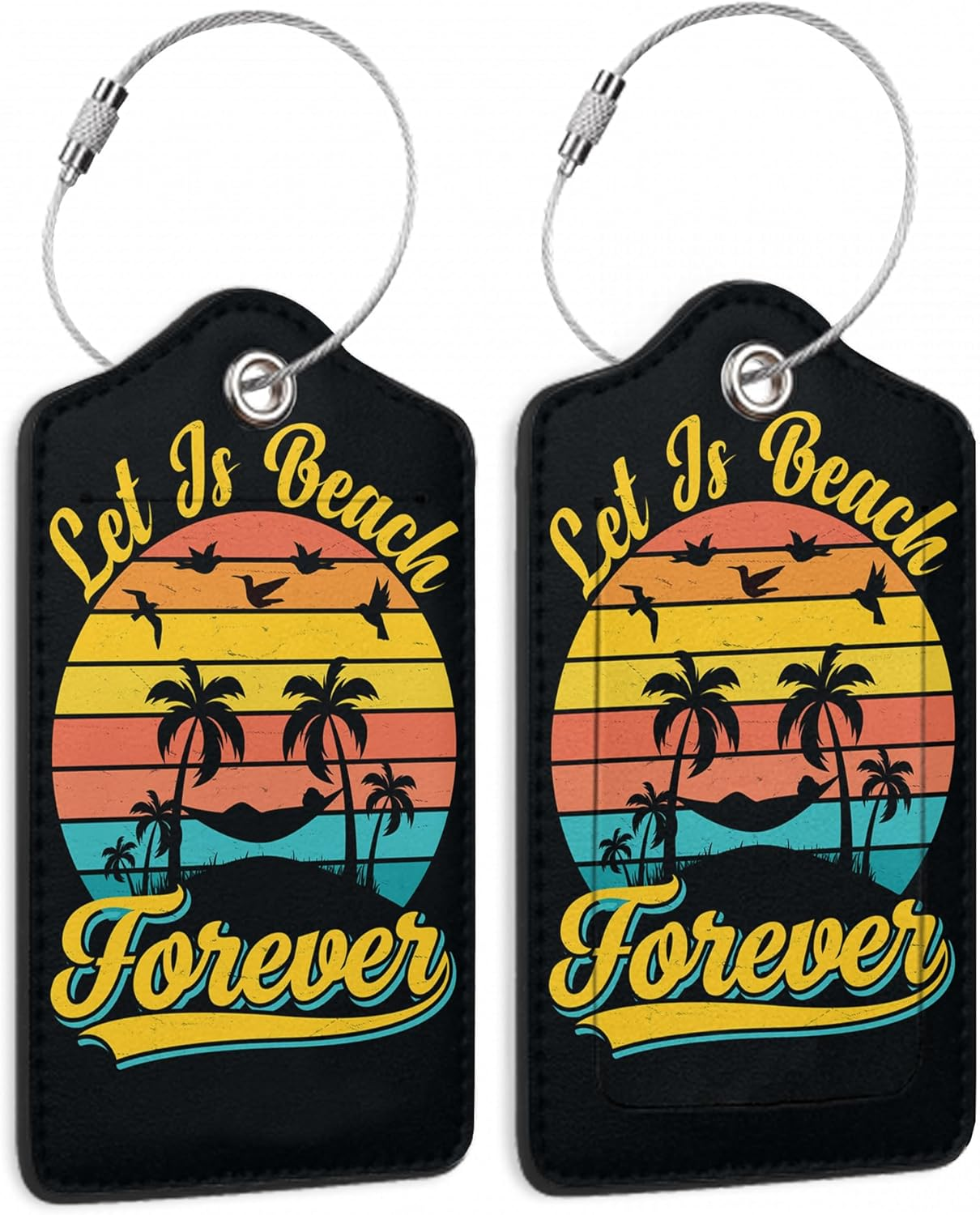 SKYDAWNY 2 Pack Leather Luggage Tags for Suitcase,Blue Dragon Water Glowing Travel Cruise Baggage Tag for Women Men Luggages Bag with Privacy Cover Name ID Label Stainless Steel Loop