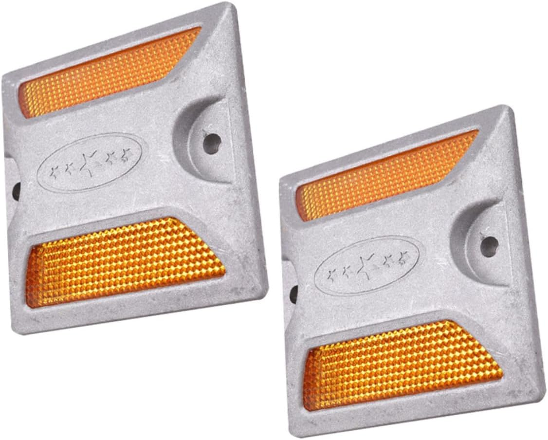 FONDOTIN 2Pcs Reflective Road Pavement Marker Driveway Marker Reflectors Reflective Nails for Driveway Safety image number 2