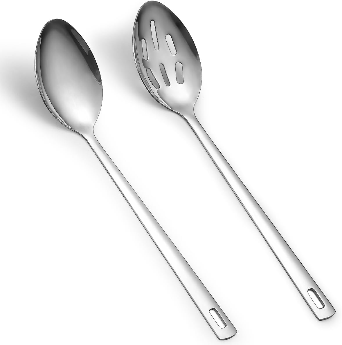 Kyraton Cooking Spoons Pack of 2, Kitchen Utensils, Serving Spoon, Cooking Utensils, Stainless Steel Kitchen Utensils for Frying, Mixing, Serving, Draining, Turning and Stirring. image number 4
