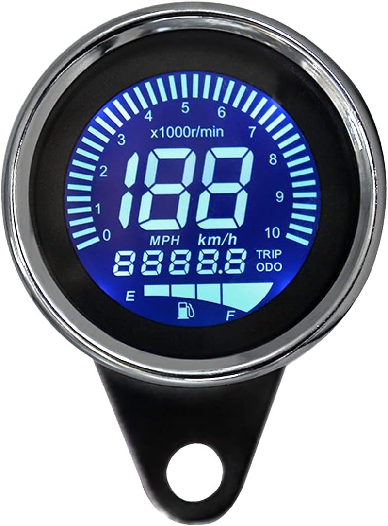 Universal 12V Motorcycle Instrument Modified Digital Motorbike Speedometer Tachometer Gauge LCD Display (7 Colors) 0-1000RPM 0-199KM/H image number 1
