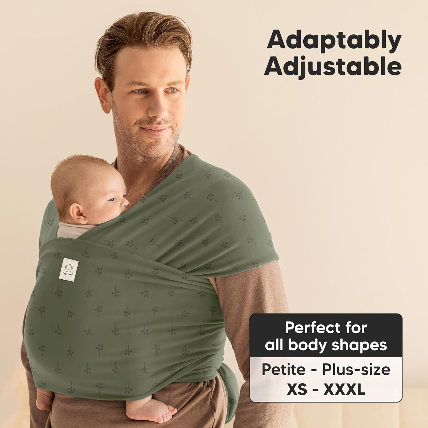 Keababies Baby Wrap Carrier - All in 1 Original Baby Carrier Newborn to Toddler Sling, Easy to Wear, Hands Free Bonding, Lightweight, Breathable Infant Wraps (Forest Berries) - Forest Berries image number 2