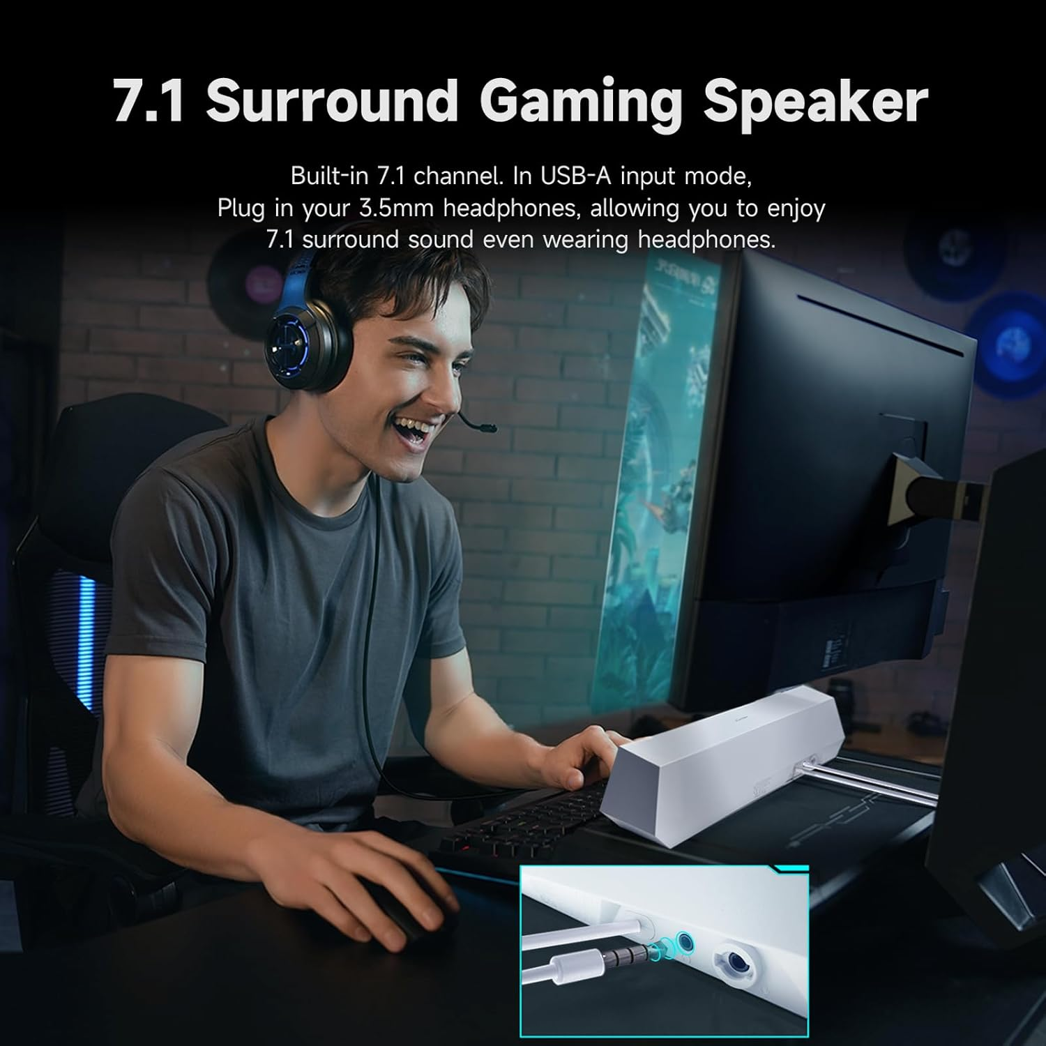 Edifier G1500 7.1 Surround Gaming Sound Bar, White image number 2