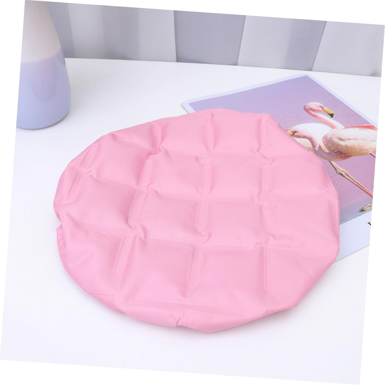 DECORNIJIA Thermal Hair Steamer Cap Pink Heated Hair Treatment Cap for Deep Conditioning Microwaveable Cordless for Home Use image number 1