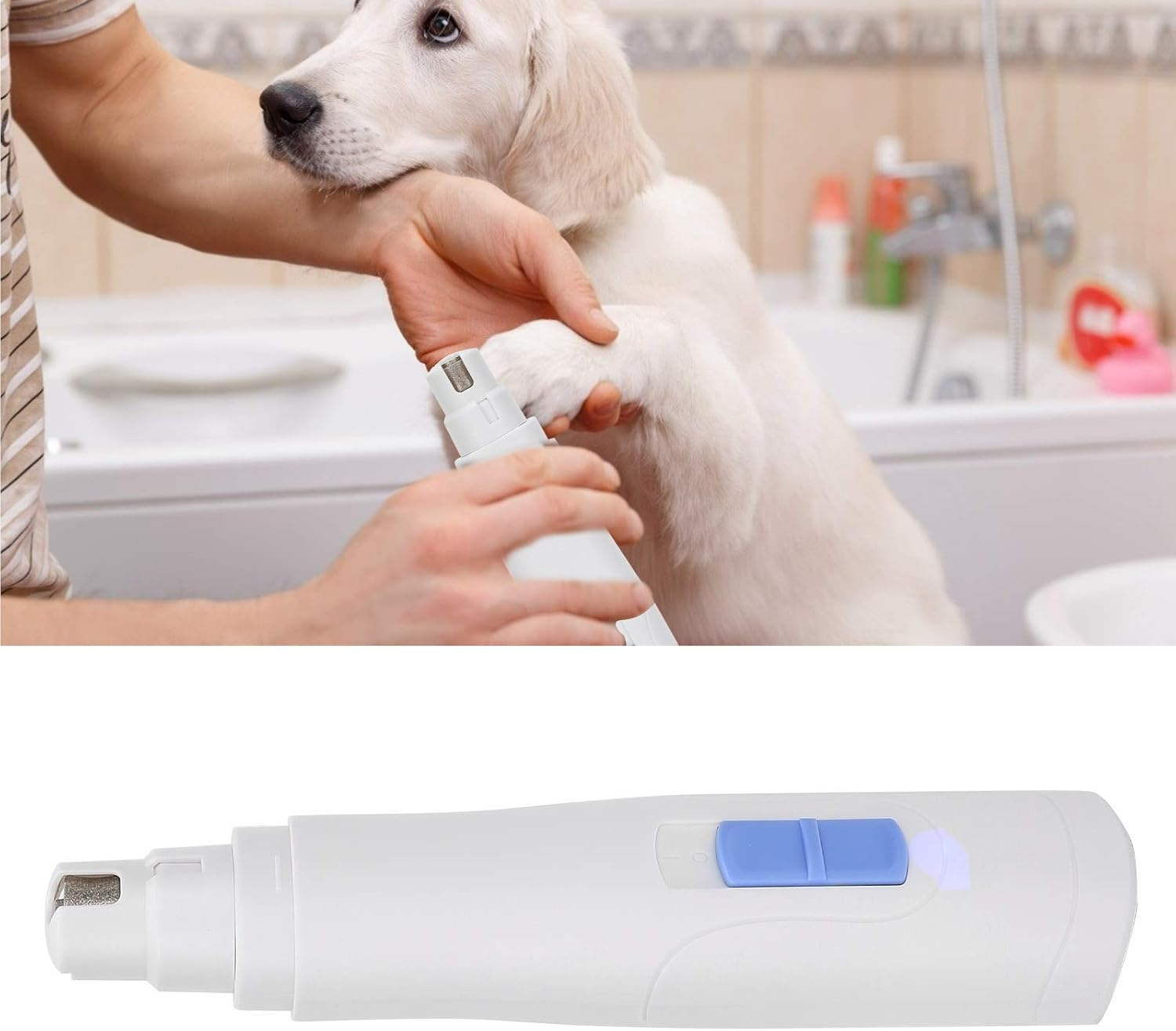 Pet Nail Polisher, Electric Dog Paw Grinder USB Rechargeable 2 Gears Nail Trimmer, Professional Electric Pet Paws Grooming Quiet Puppy Grooming Tool for Dogs, Cats and Small Animals image number 4