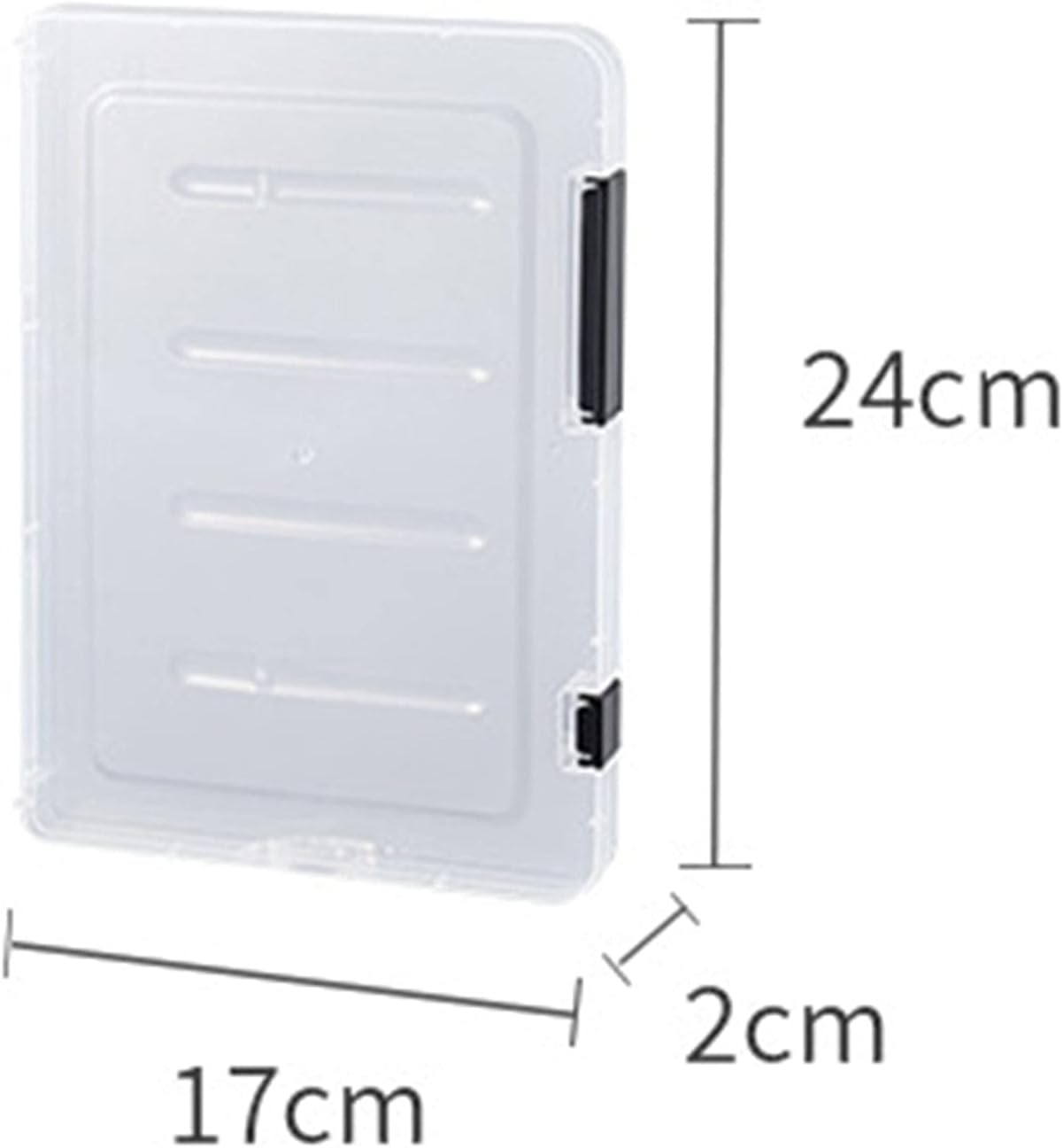 F Fityle Portable File Box Transparent Plastic Box Office Supplies Holder Document Paper Protector Desk Paper Organizers Case - A5 Thin Black image number 1