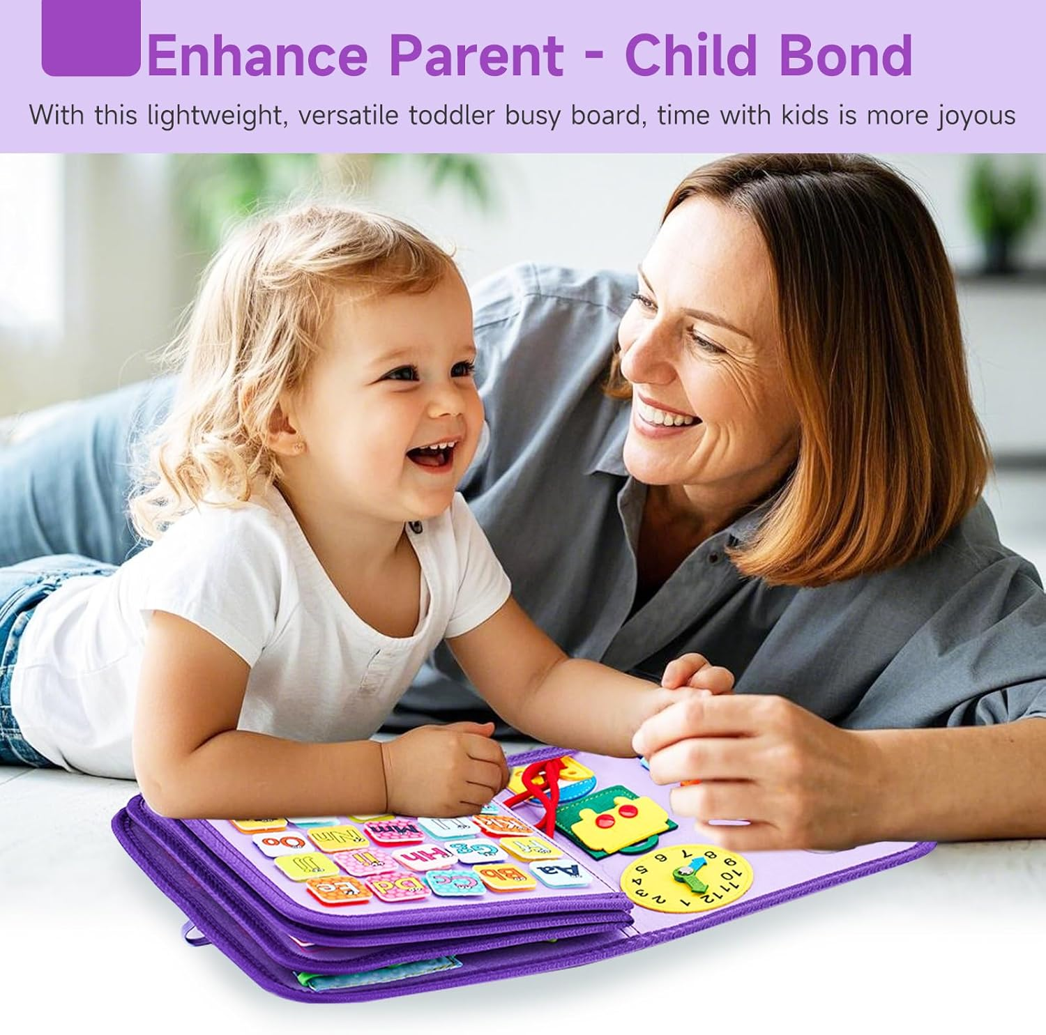 LMXMGRG Toddler Busy Board Montessori Busy Book Learning Sensory Toys for 3 Year Old,7 in 1 Toddler Toys for Learning Fine Motor Skills Birthday Christmas Stocking Stuffers Gifts image number 4