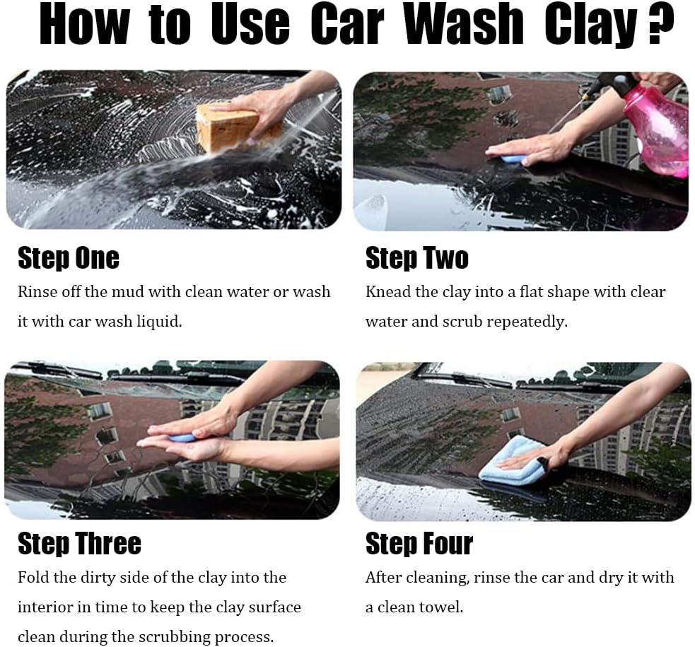 16 Pcs of Clay Rod Set, Totaling 800 Grams of Clay Rods 4-Color Clay Rods for Car Beauty, Scratch Free Magic Clay Rods for Car Beauty and Cleaning, Used for Car Washing, RV, Bus, and Glass Cleaning