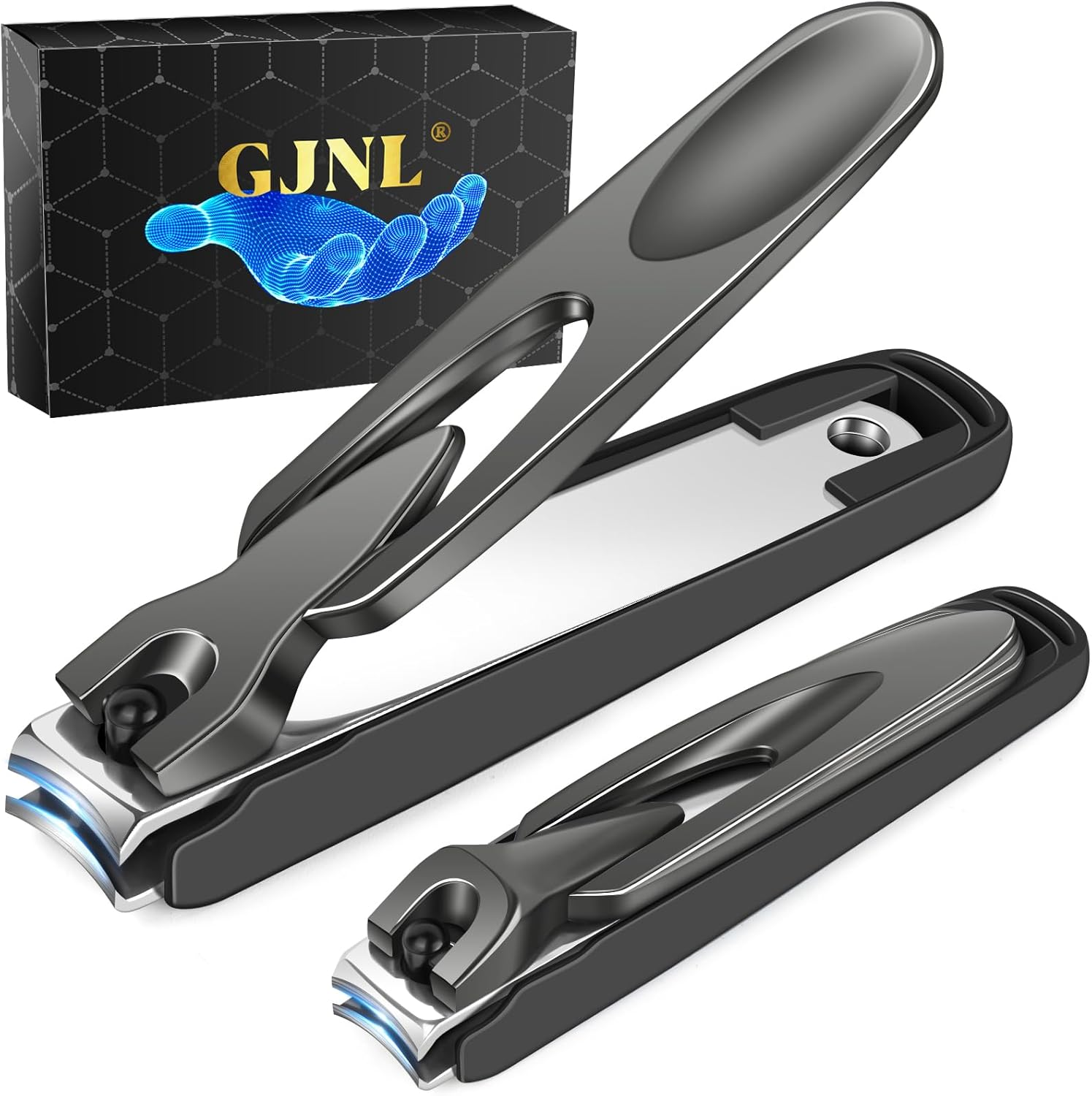 Nail Clippers with Catcher, 2 Pack anti Splash Self-Collecting Fingernail Clippers Mess Free Nail Cutter W Catching Storage image number 5