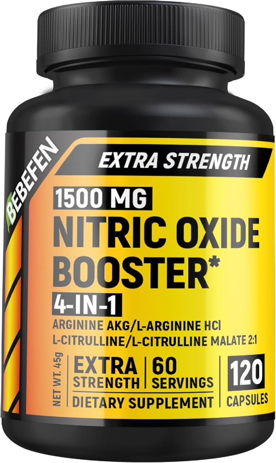 Nitric Oxide Supplement - L Arginine and L Citrulline Blend - 120 Count - Vegan, Non-Gmo - 2 Month Supply
