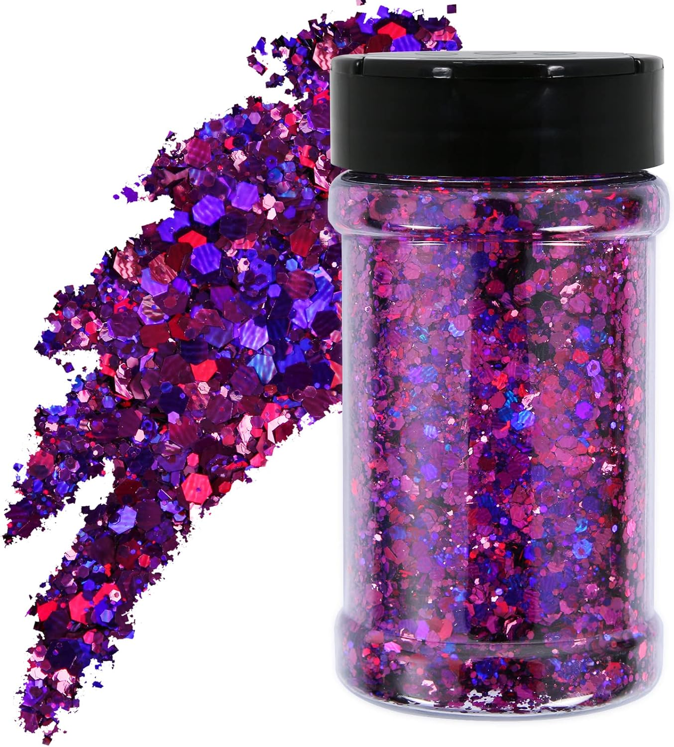 TORC 4 OZ Purple Holographic Glitter 4 Ounce Mix Chunky Glitter Bulk for Resin Craft Cosmetic Art Festival Decoration image number 4