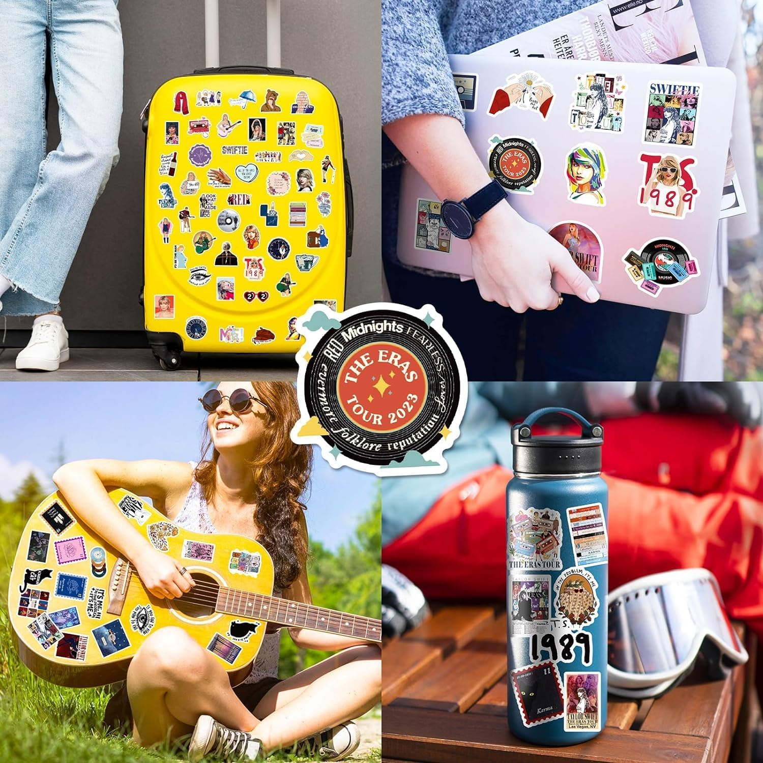 Stickers for Water Bottles Birthday Party Supplies for Girls Party Decorations Party Favors, Tay-Lor Pop Music Stickers, Vinyl Waterproof Sticker for Laptops,Skateboard and Decals (Style-F（55Pcs）) image number 1