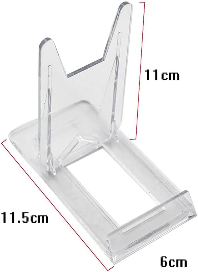 12 Pieces Two Part Adjustable Clear Acrylic Plastic Display Stand Easel Acrylic Plate Stands Plastic Display Picture Plate Holders for Home Office Supplies Festival Party Decoration image number 5