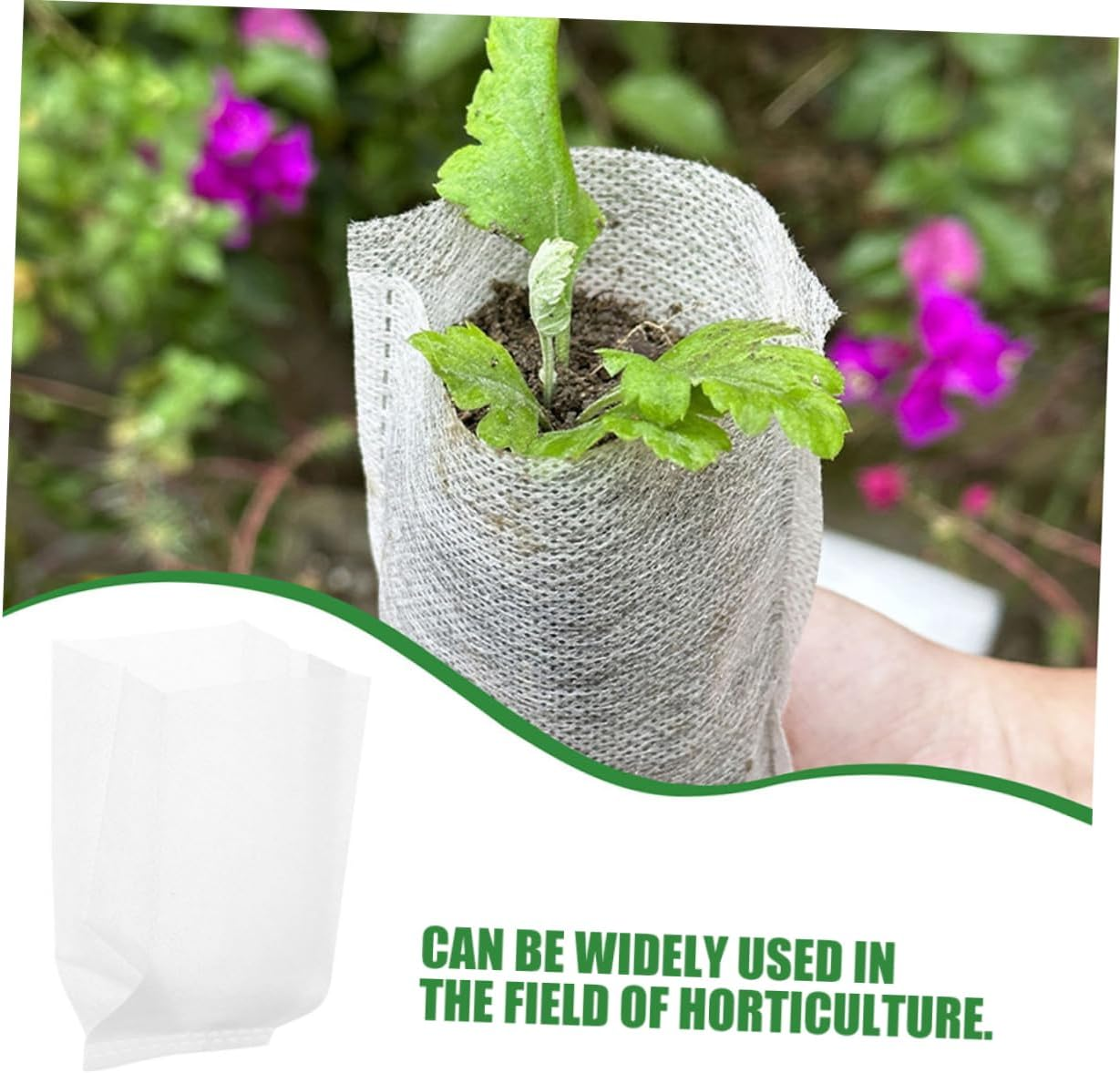 SEWOART 100Pcs Non-Woven Plant Grow Bags Breathable Containers for Gardening and Reusable Planting Pouches for Root Pruning and Sustainable Gardening Practices image number 5