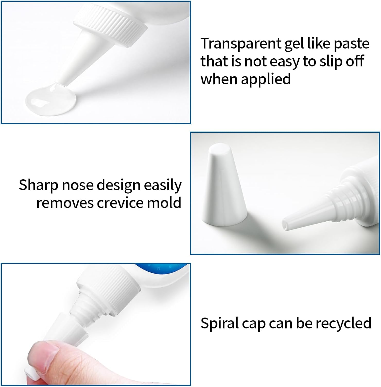 8OZ Active Mold Stain Remover Gel Cleaner for Washing Machine Seal, Bathroom Grout, Shower Caulk, Tile, Walls, Toilet Bowl, Sink, Silicone - Effortless Application, Long-Lasting Protection image number 3