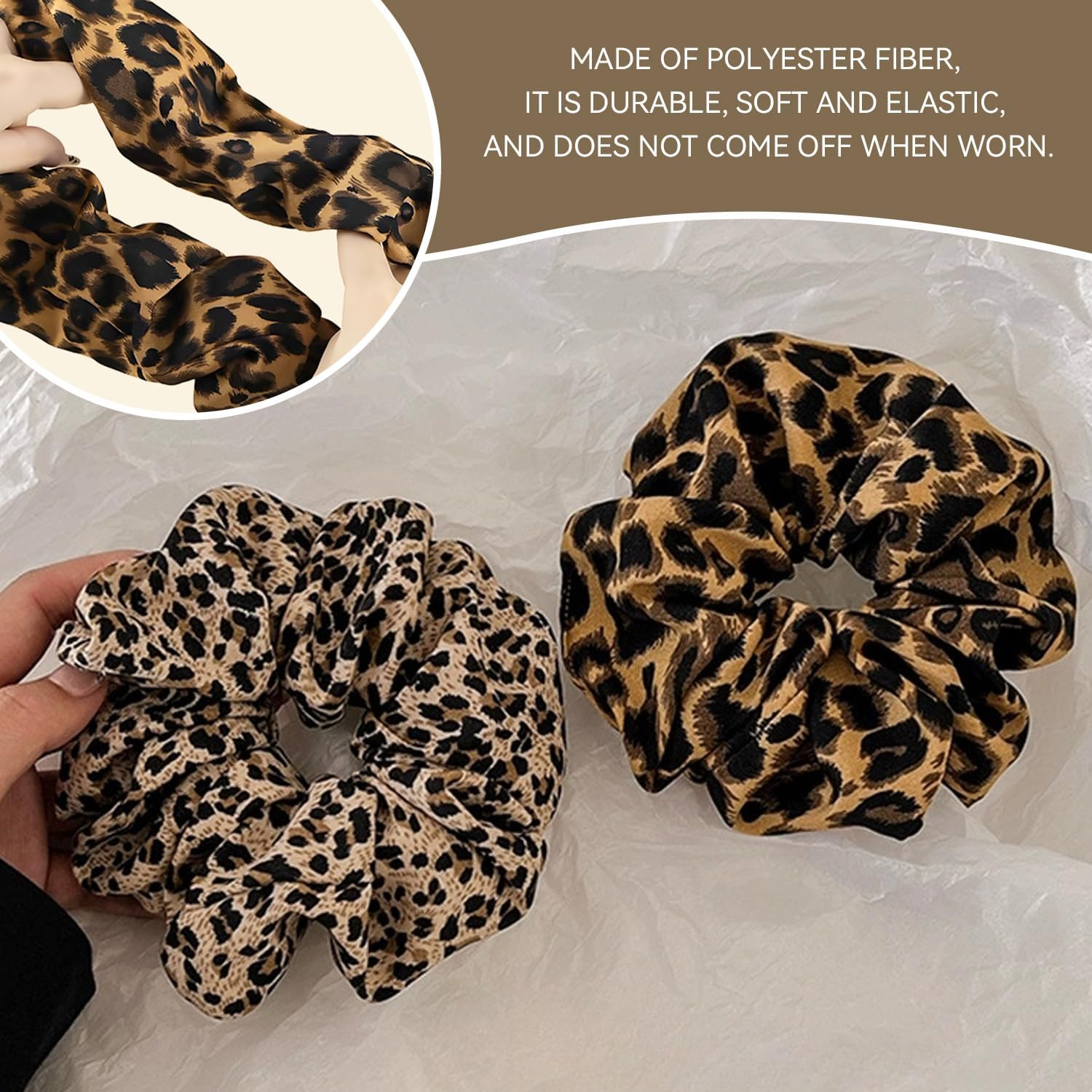 4 Leopard Print Hair Bands, Elastic Hair Bands, Highly Elastic Hair Band, Suitable for Thick Hair, Fashionable Hair Accessories.