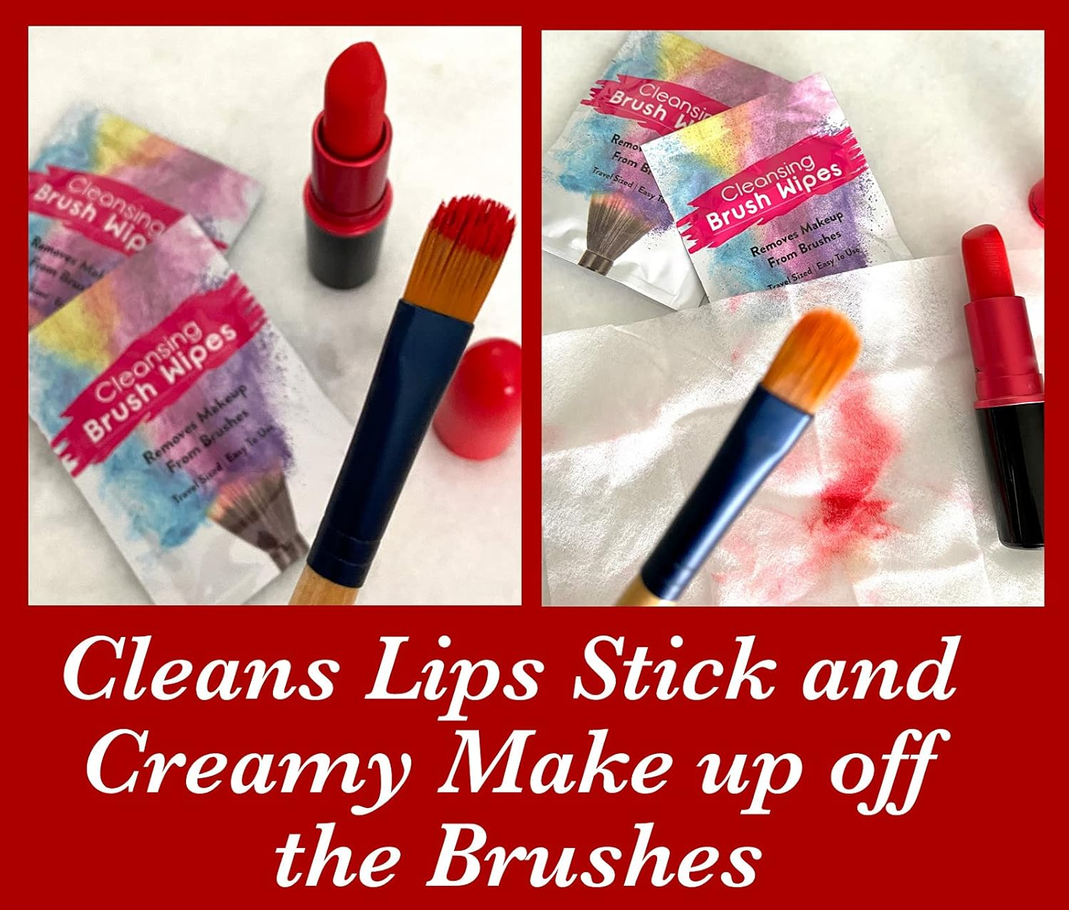 48 Individually Wrapped Makeup Brush Cleansing Cloths - Quick & Convenient Brush Cleaner Wipe- for Make up Artists Cosmetology Students Make up Tutorial on the GO, Travel TSA Approved image number 4