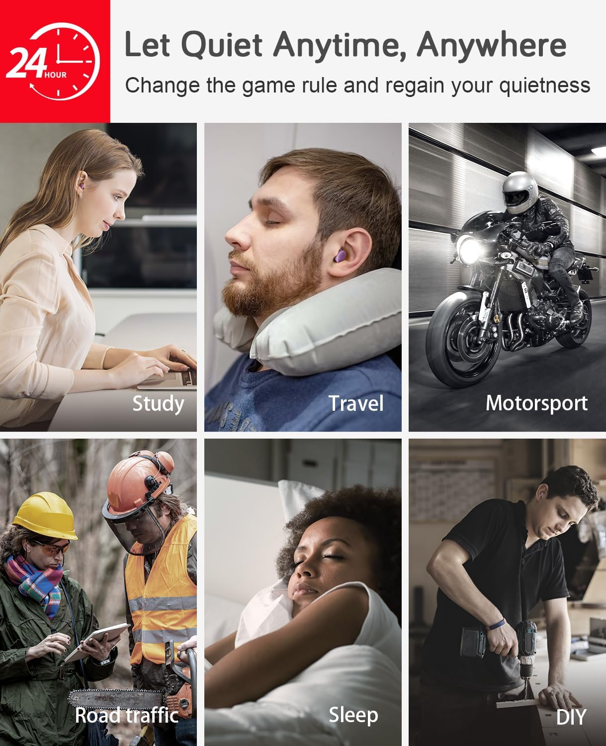 Soft Foam Ear Plugs, 5 Pairs - 36Db SNR Best Ear Plugs for Sleep, Revolutionary Noise Cancelling Design, Super Soft & Reusable, for Deep Sleeping, Block Out Snoring, Travel,Concert,Study,Work