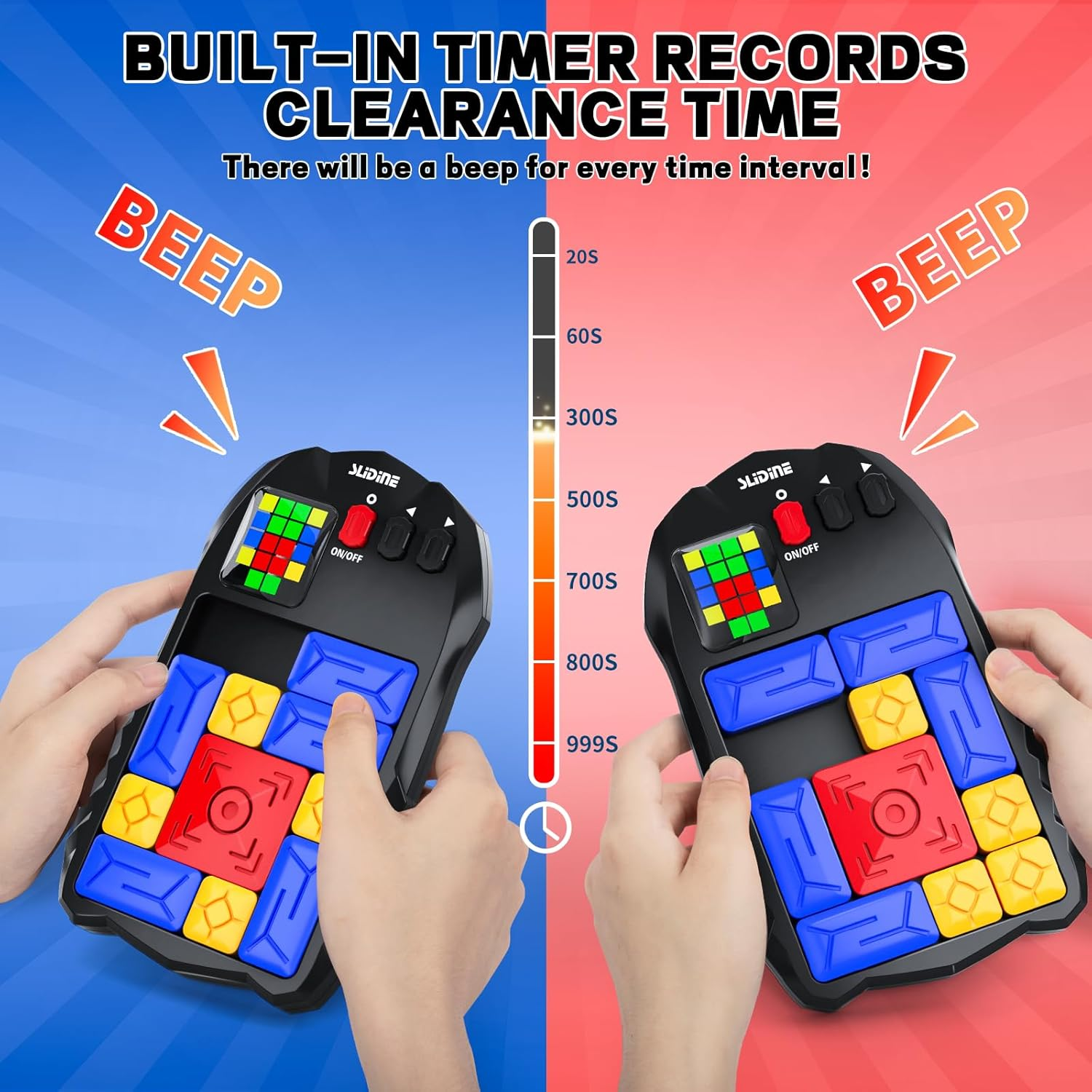 JUKUDAHU Handheld Slide Puzzle Blocks Game for Kids 3 4 5 6 7 8 Years Old - Developmental Fidget Toys for Teens 8-12, Indoor Party Board Play, Outdoor Travel Games, Learning Gifts Boys Girls Adults image number 5