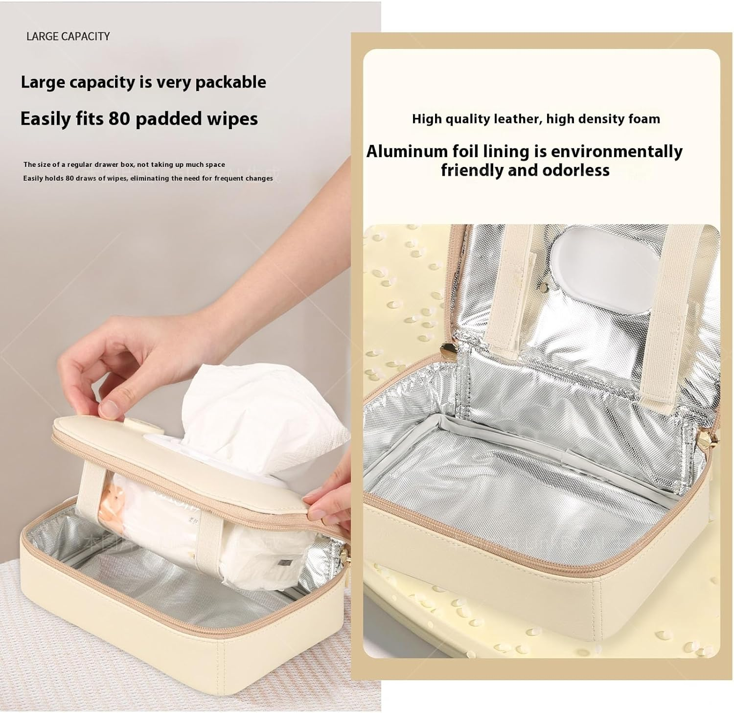 ◉ Baby Wipe Warmer, Large Capacity Wipes Dispenser with 3 Temperature Modes | Fast & Even Heating | USB Powered | Newborn Essentials for Home Car Travel with 15-Pcs Car Trash Bag image number 3