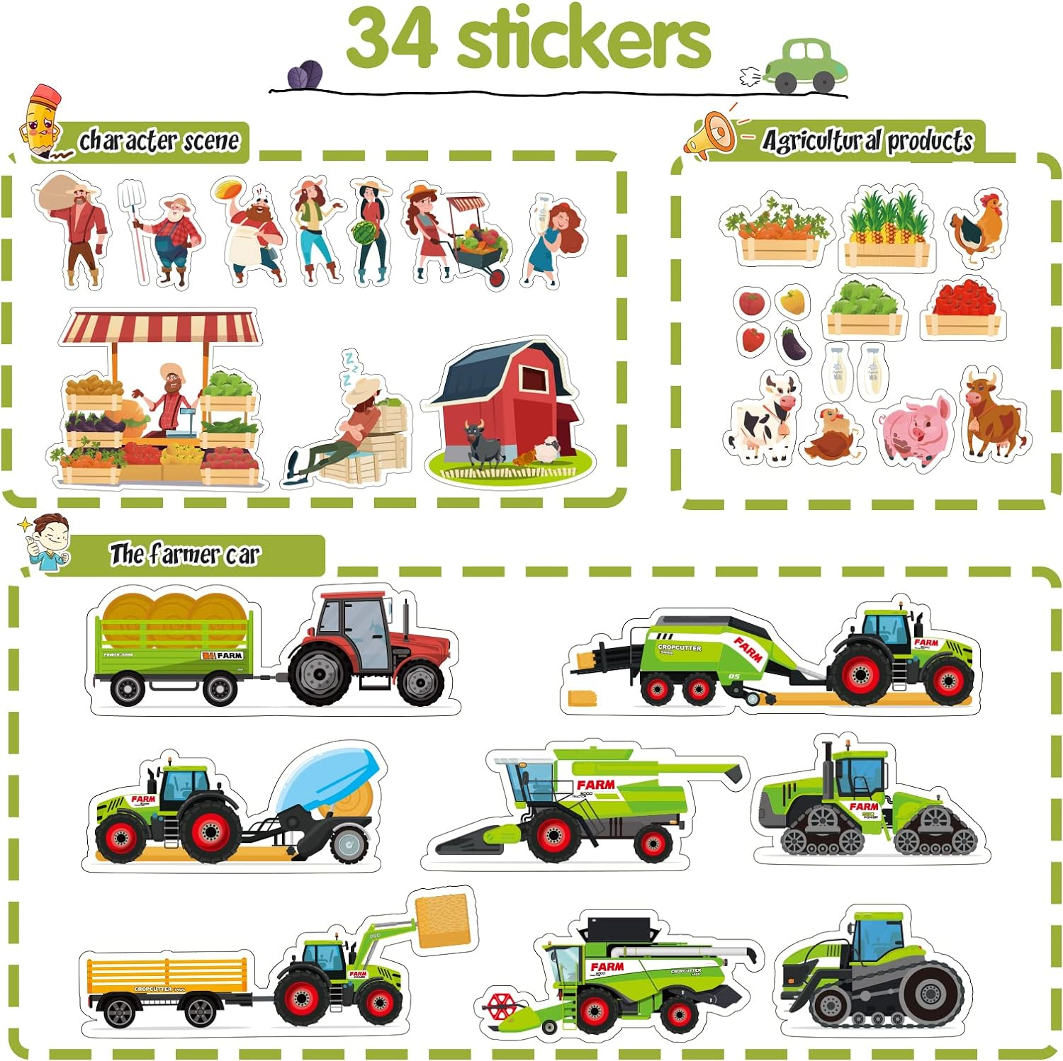 Oriate Kid'S Farm Tractor Vehicle Playset, Diecast Car Set Educational Mini Farm Animals with Flatbed Trailer, 1:64 Scale, 3+ Years, Classic Style - Firefighting image number 4