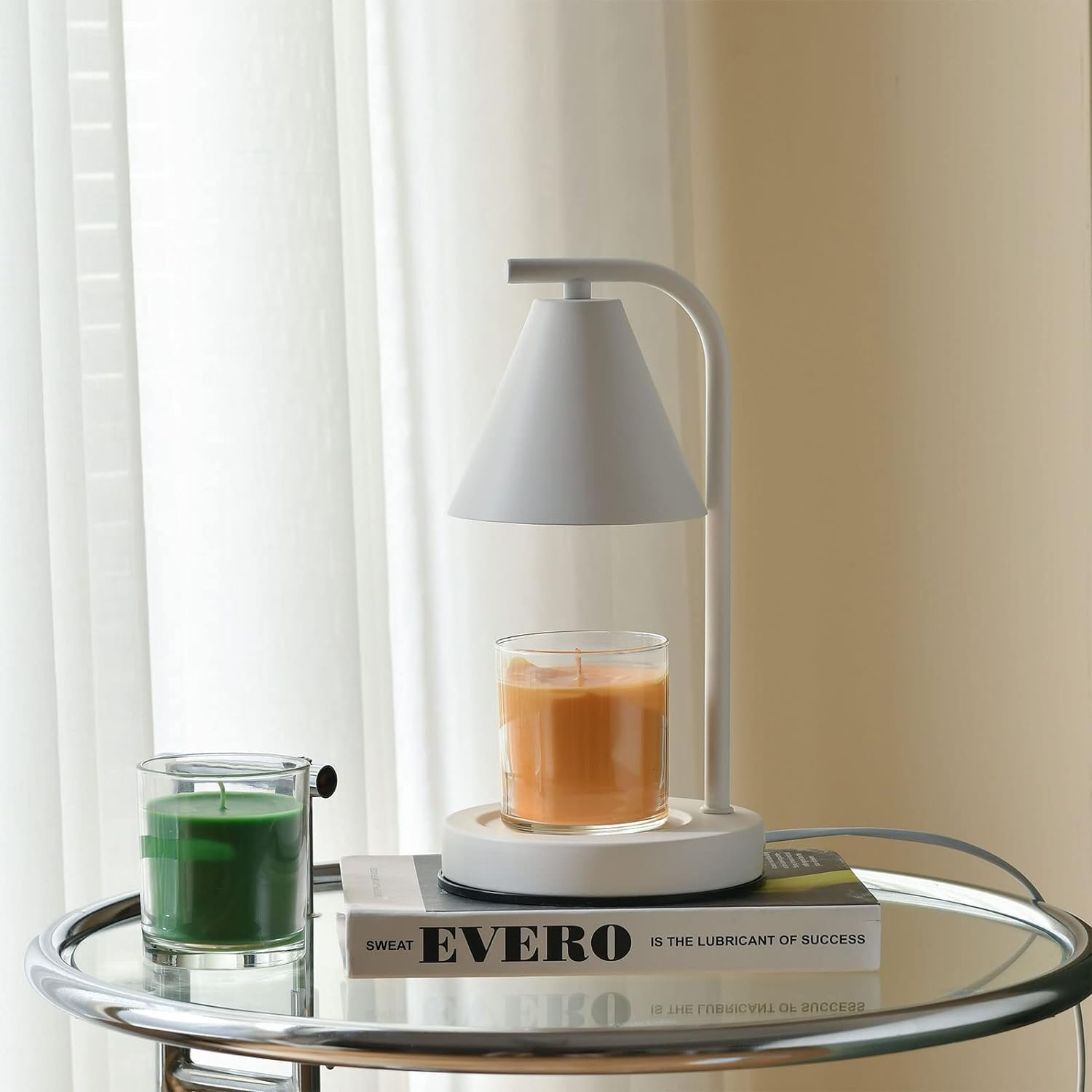 KERLJO Electric Candle Warmer Lamps with 2 Bulbs - Adjustable Brightness and Timer Function, Aromatic Candle Holders for Vintage Bedroom Decor image number 3