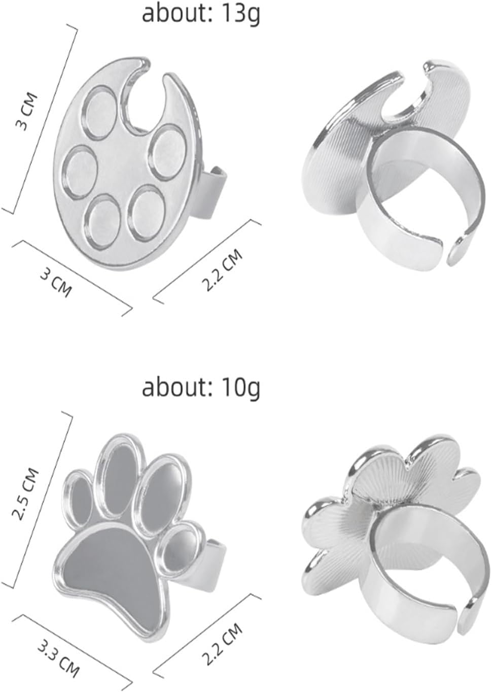 2 Pcs Mini Nail Art Polish Holder Nail Art Palette Rings Mixing Acrylic UV Gel Polish Painting Drawing Color Palette Manicure Tools image number 3