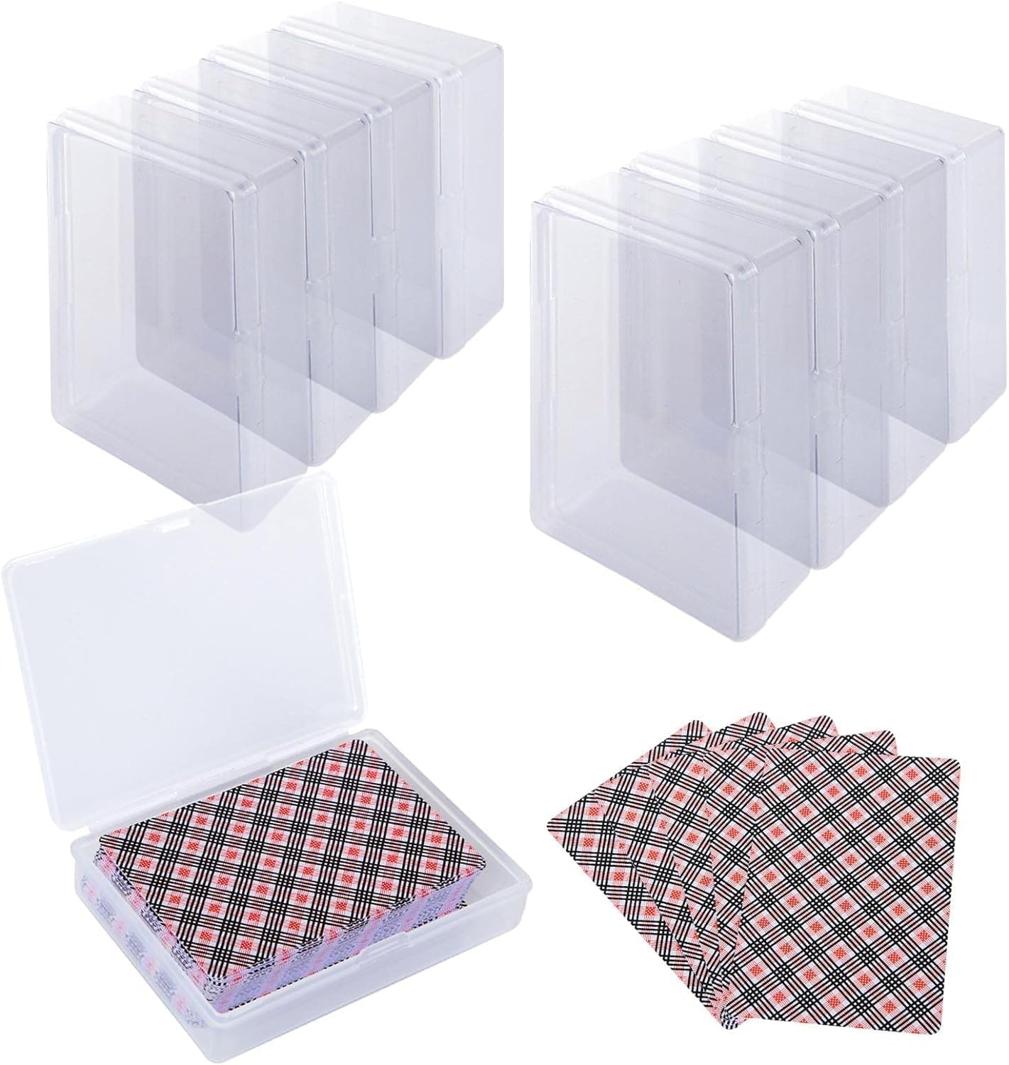 24PCS Plastic Playing Card Case Holder, Empty Storage Box Organizers, Snaps Closed image number 2