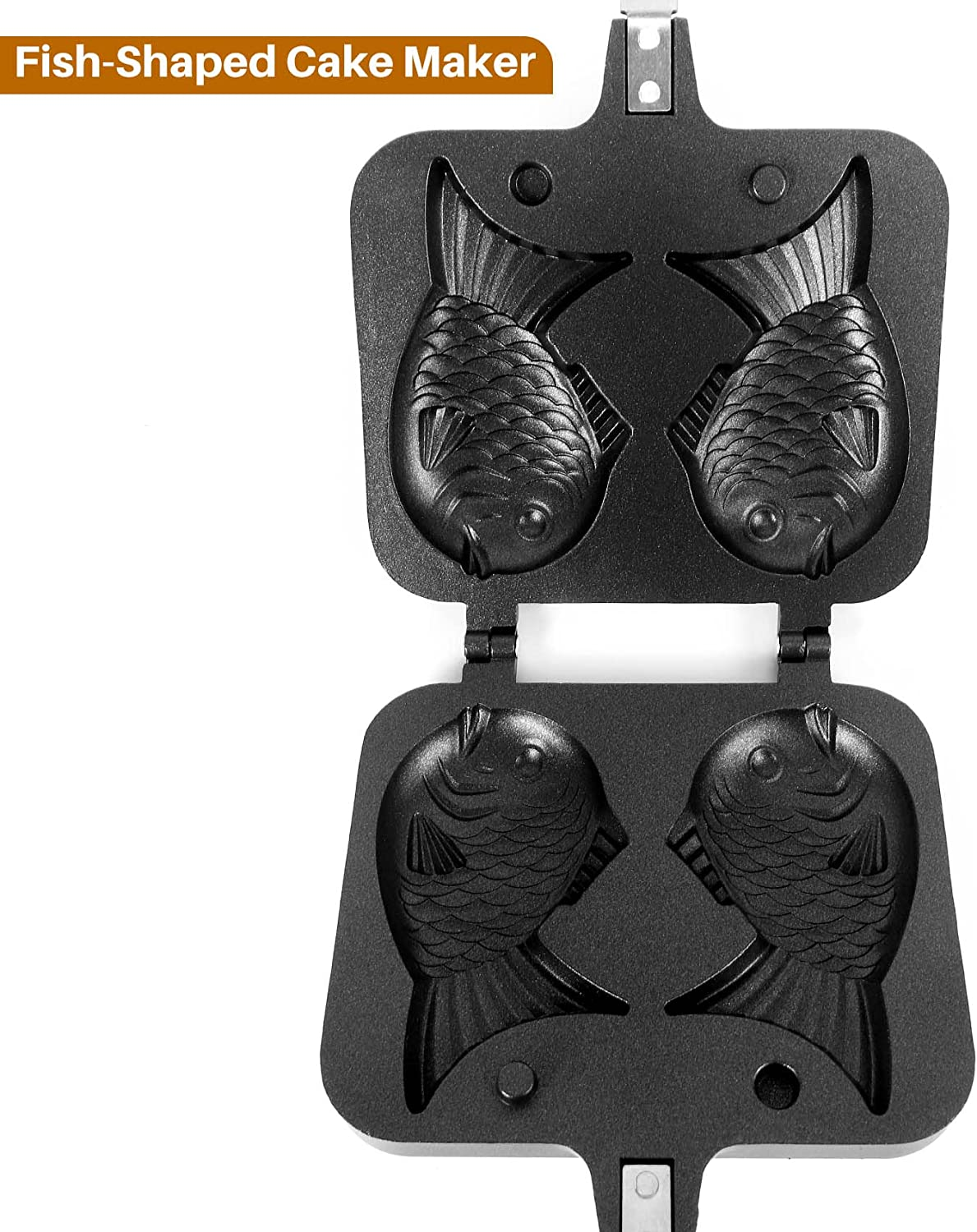 OVNSHVN Waffle Cake Maker, Double Fish Shaped, Nonstick, 36.5*18*3.5Cm, Gas Compatible image number 4