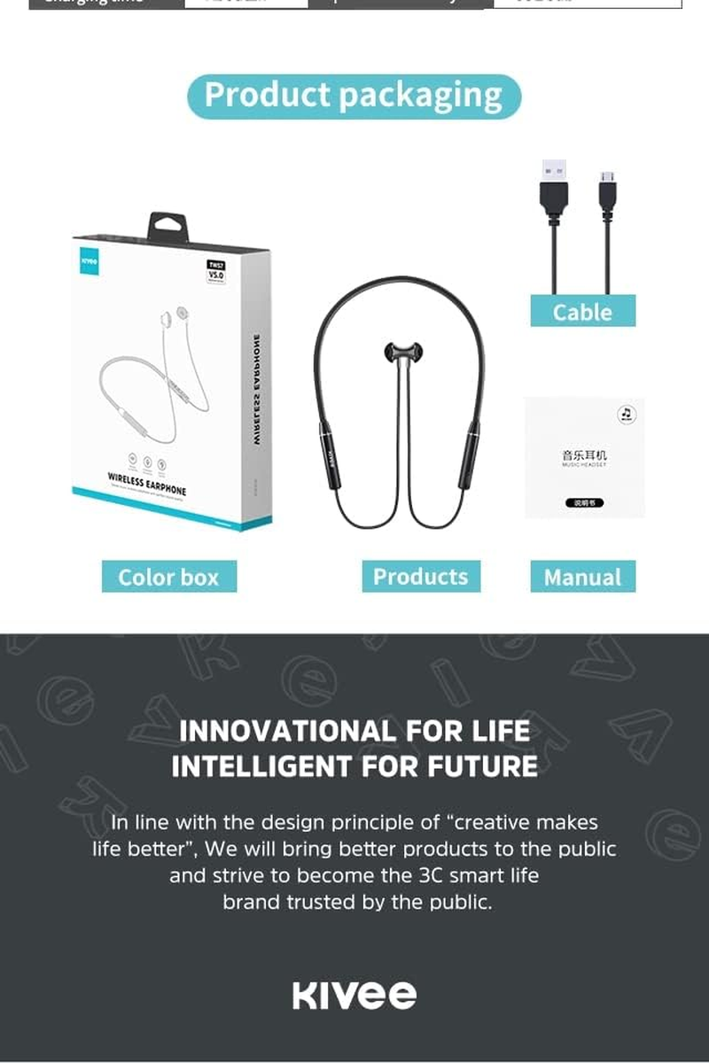 KIVEE TW57 Bluetooth 5.0 Earphone Black