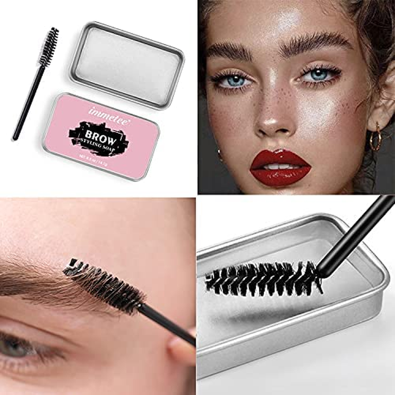 Immetee Brows Soap Kit,Eyebrows Styling Wax,Brows Shaping Soap,Excellent Stereotypes,Long-Lasting Eyebrow Enhancer Gel, 3D Feathery Brows Makeup Balm -10G/0.35Oz(1Pcs) image number 5