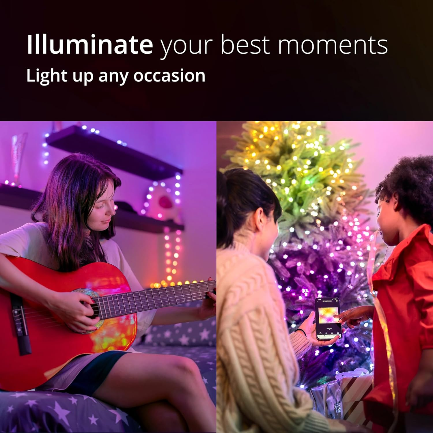 Twinkly Strings AUB-C &ndash; 100 Star-Shaped RGB Leds, Clear Wire, AUB-C image number 4