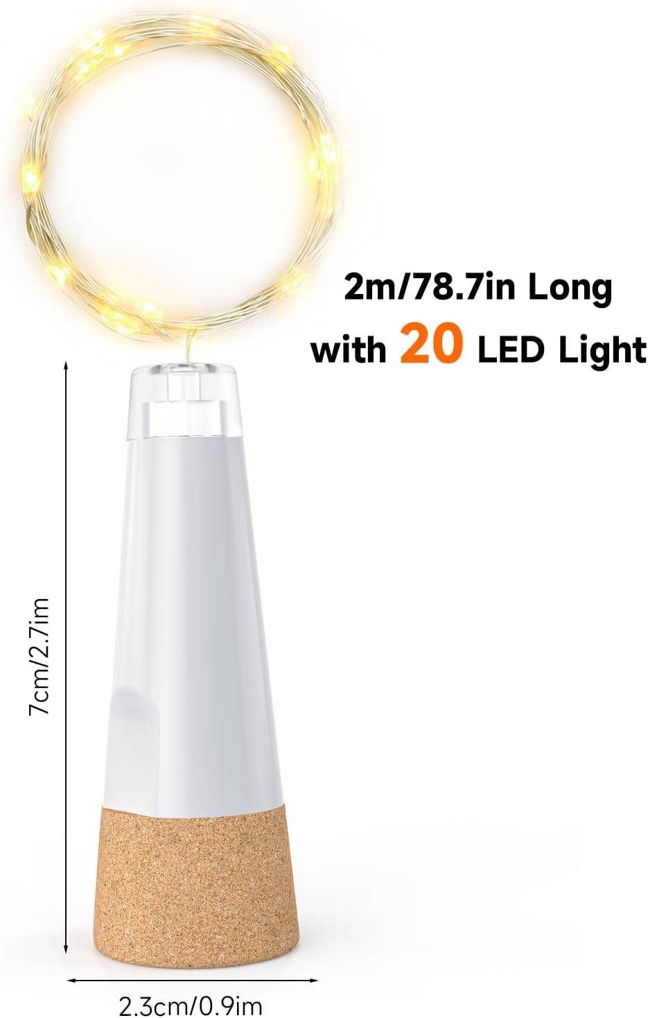 Leegoal Bottle Lights, USB Rechargeable Wine Bottle Light with Cork 2024 Upgraded 2M 20 LED Jar Fairy Lights for Xmas Decorations - Multi-Colour image number 7