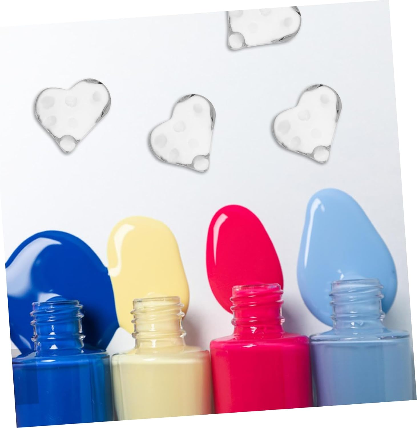 MUCKLILY 20Pcs Transparent Glass Nail Display Color Cards for Manicure Practice Nail Sample Color Boards image number 6