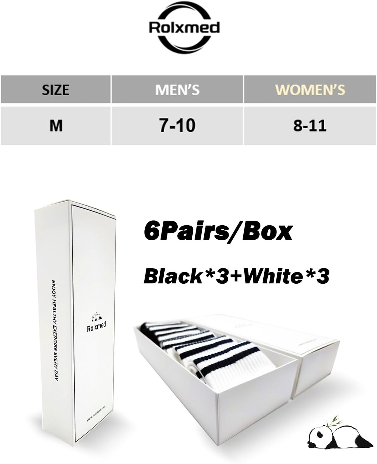 Rolxmed Grip Socks Non Slip Breathable for Pilates Yoga Gym Hospital Floor anti Slip Women and Men (Multi-Packs, Size7-11) image number 5