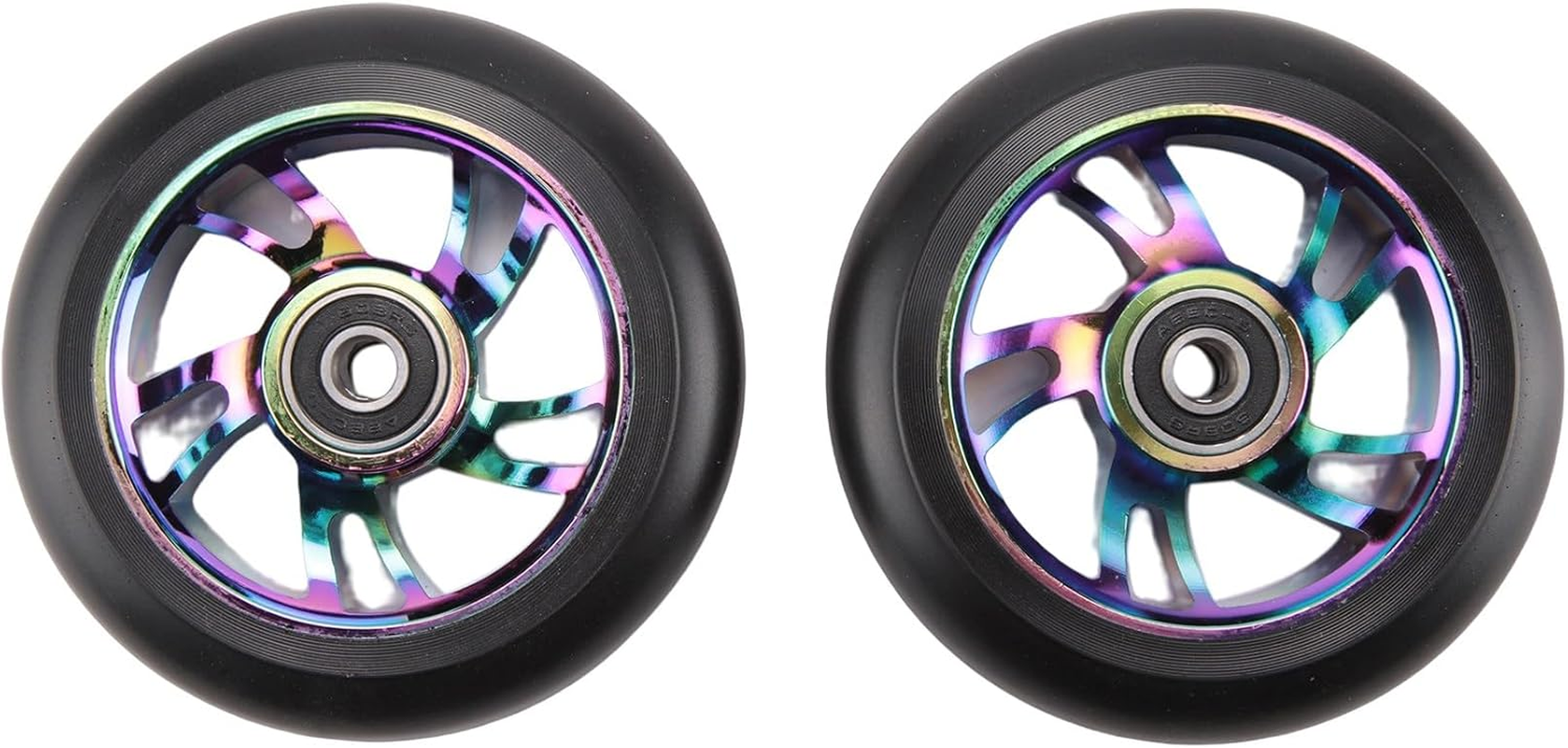 2 Pcs 100Mm Scooter Replacement Wheels with Bearing Stunt Scooter Pu Wheels for Rocking Cars, Extreme Cars, Scooters
