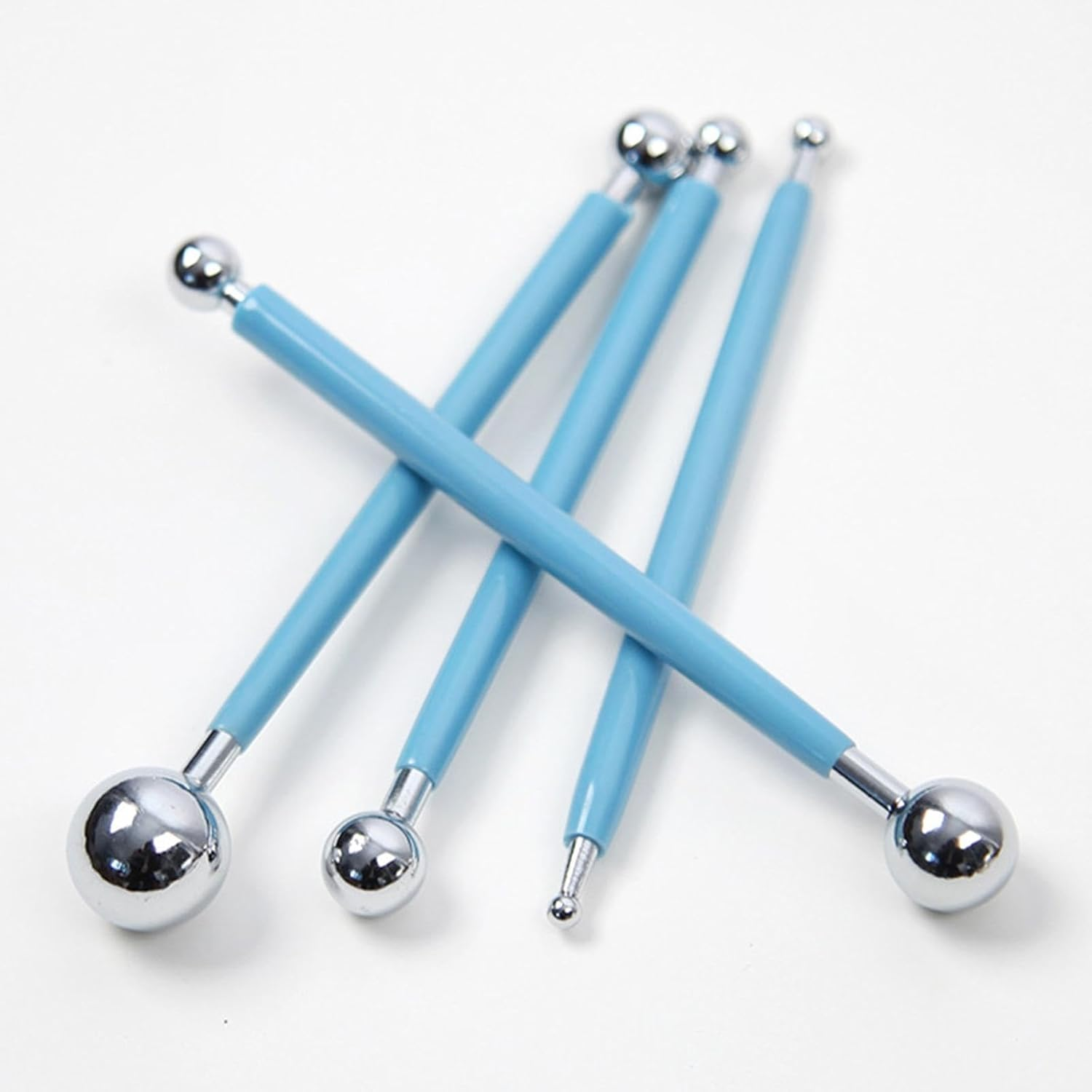 Frediuo 4 Pieces Ball Stylus Dotting Tools Pottery Tools Rock Painting Two Ended Ball Stylus, Blue image number 4