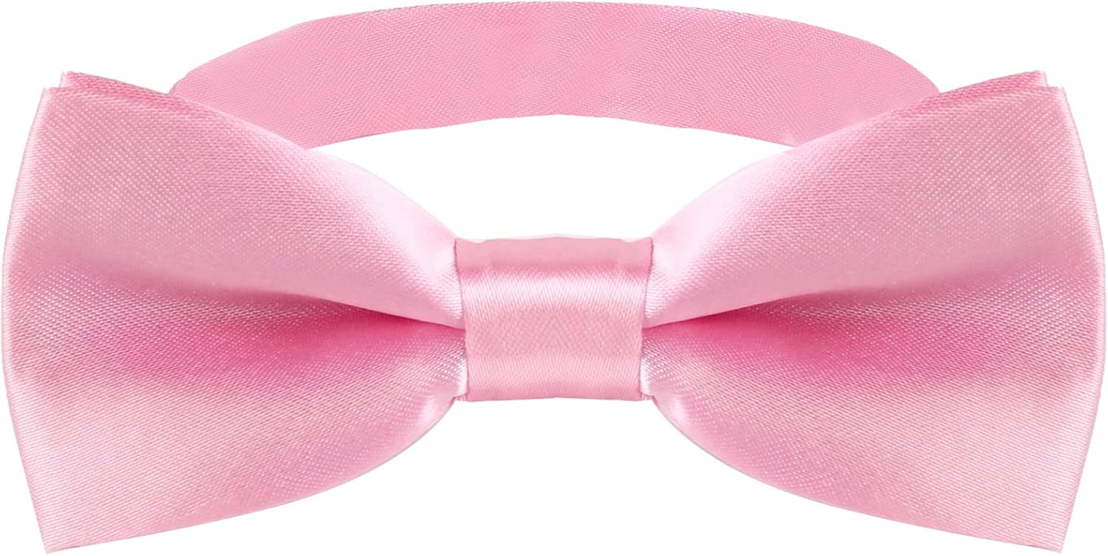 Adjustable Boys Bow Tie Solid Pre Tied for Wedding Party Dress Up