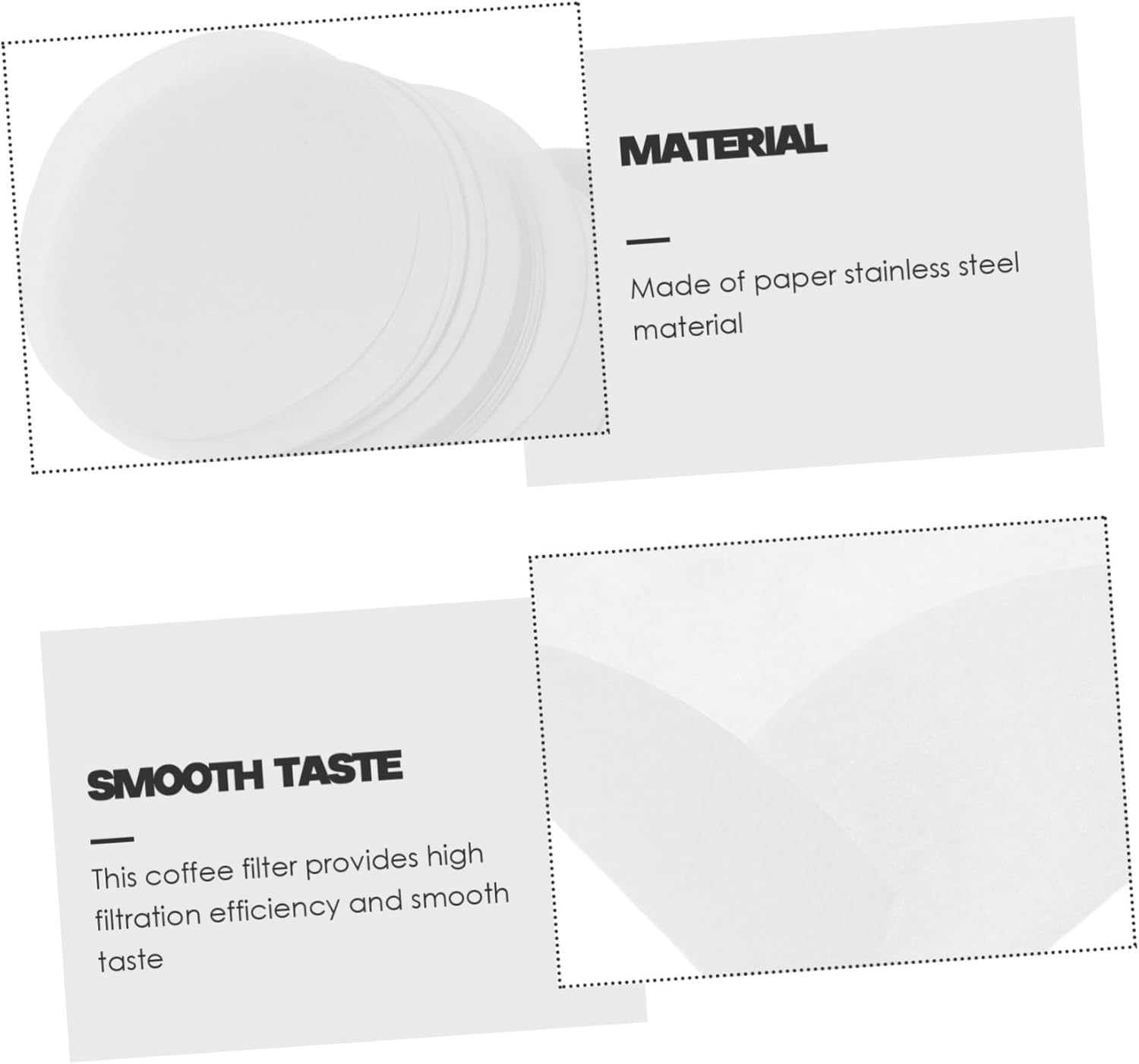 COHEALI Unbleached Espresso round Filter Paper Sheets for Making Supply Multi-Use Espresso round Filter Compatible Coffee Machine image number 6