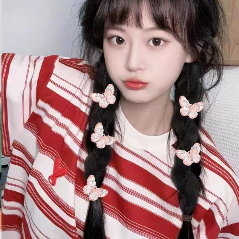 Small Hair Clips for Braids Butterfly Hair Accessories for Women Girls Mini Christmas Hair Clips Decorative Hair Barrettes Butterflies Braiding Hair Clip for Thick Thin Hair Accessory Party Favor image number 6