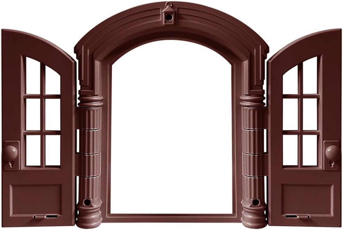 JIUSEGE Indoor Cat Door &ndash; No-Flap French Bi-Fold Pet Door for Cats up to 11 KG, Odor-Isolating Design, Easy DIY Installation, Secure Fit, Brown &ndash; 24 X 27.5 X 7.2 CM image number 5