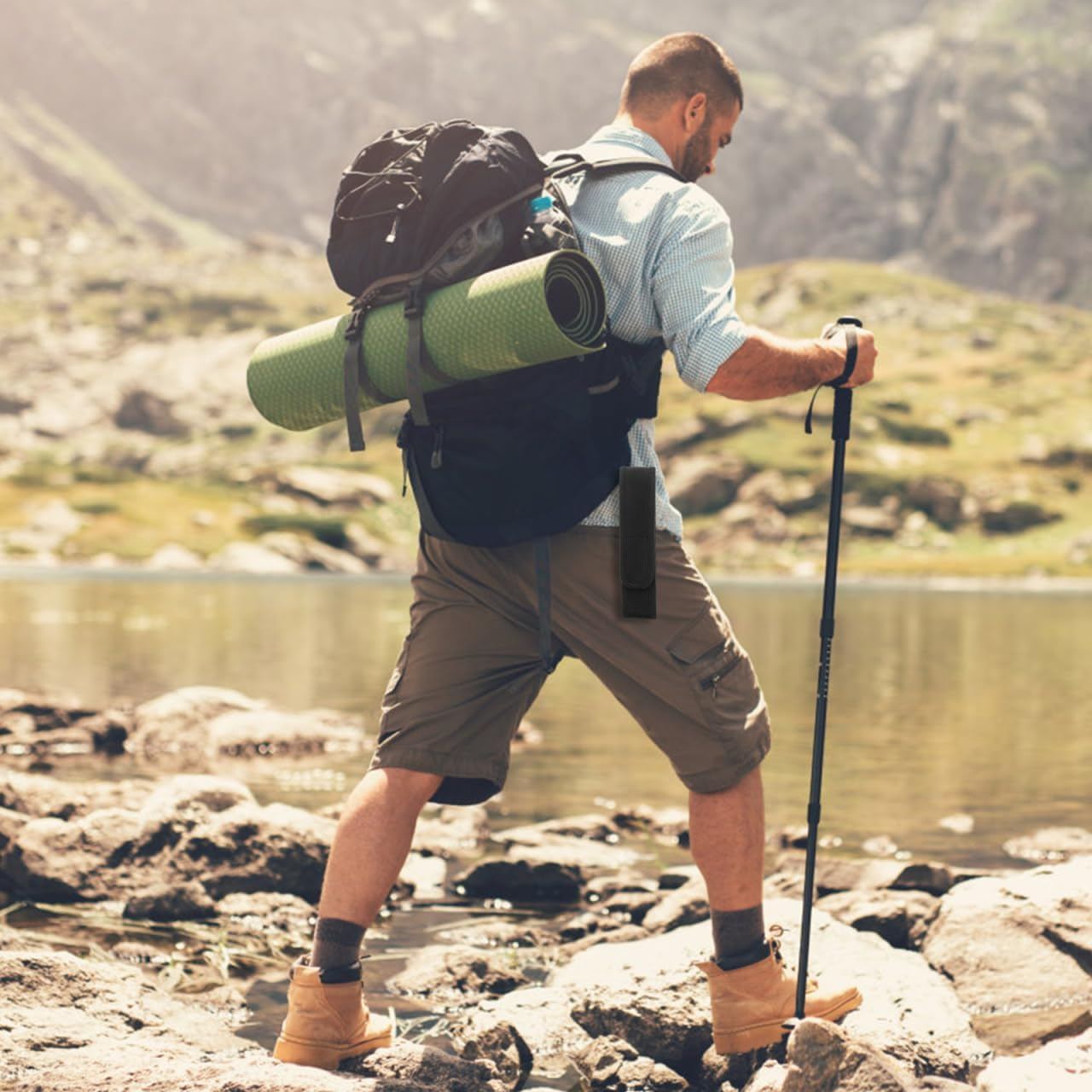 DOITOOL Nylon Flashlight Holder Pouch for Belt Multipurpose Torch Cover for Camping Hiking Outdoor Use image number 1