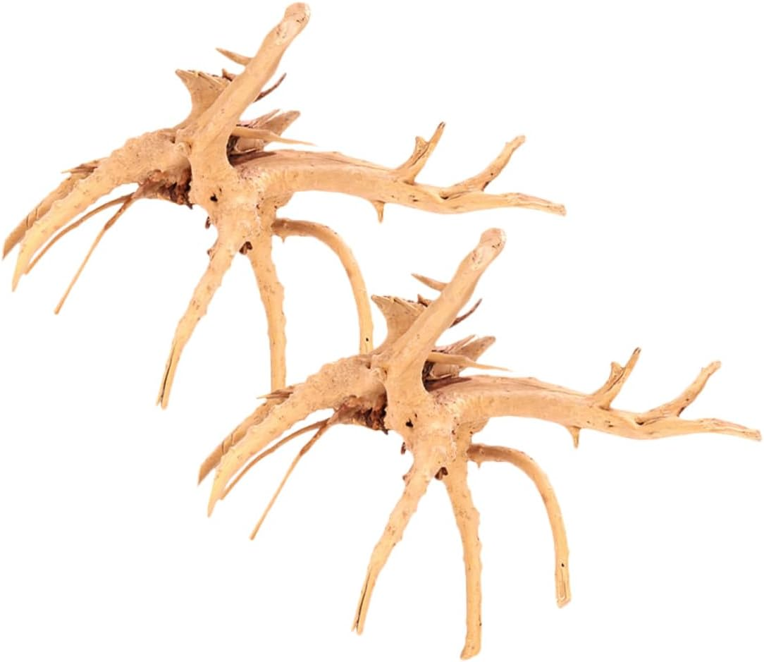 TOGEVAL 2Pcs Natural Driftwood Aquarium Decor Reptile Tank Wood Ornament for Fish Tanks Aquatic Beauty Easy to Install Versatile Aquarium and Reptile Decoration image number 5