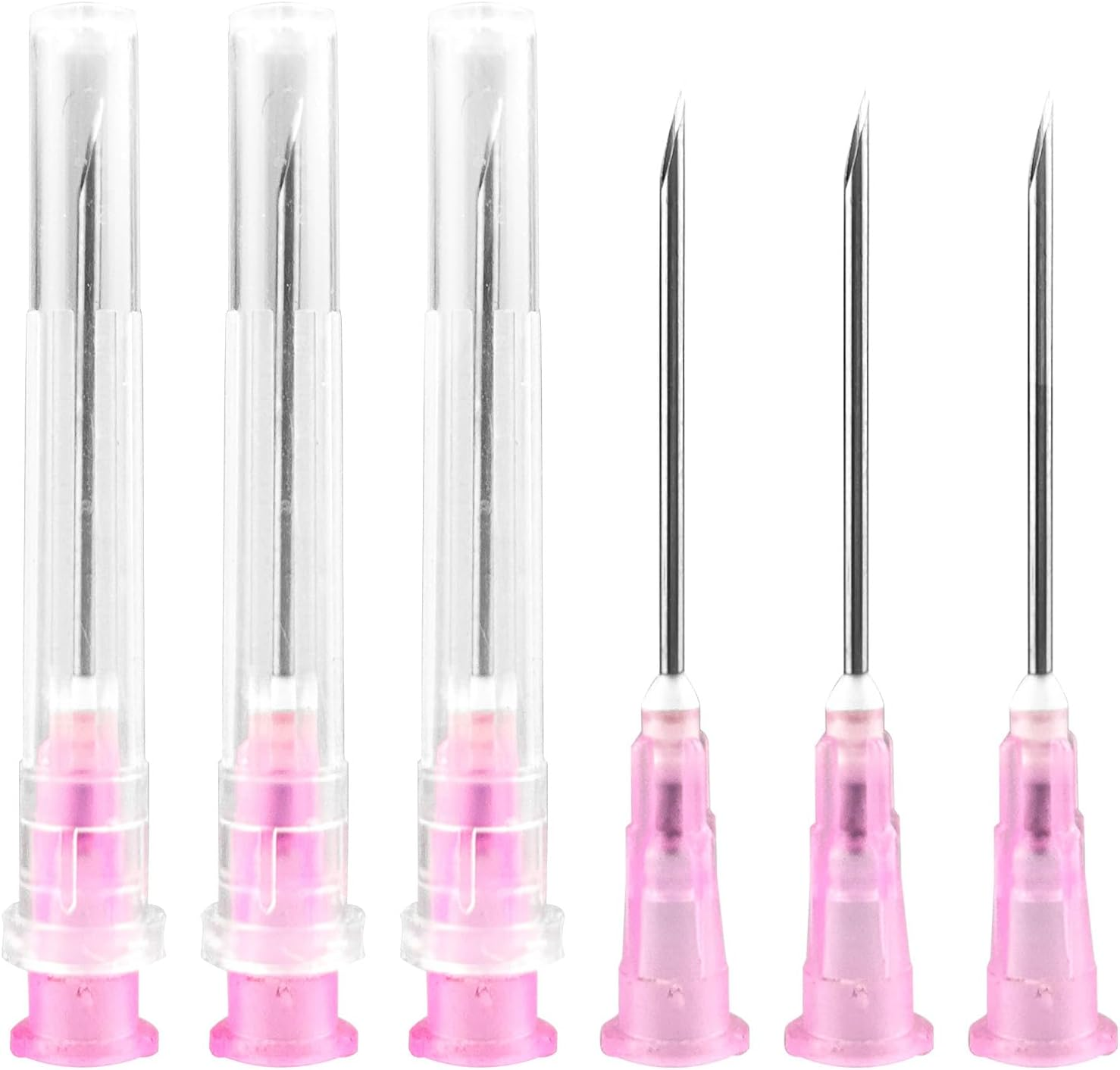 Jiayoushot 100 PCS 25 Ga Dispensing Needle,Individual Package of Injection Syringe Accessories with Luer Lock,Suitable for Refilling Liquid, Inks,Livestock & Industry(1Inch/25Mm)