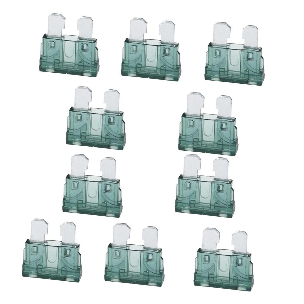 Mikinona 1A Car Fuses 10Pcs Auto Fuse Kit for Truck SUV Boat 32V Green Black Automotive Replacement Electrical image number 2