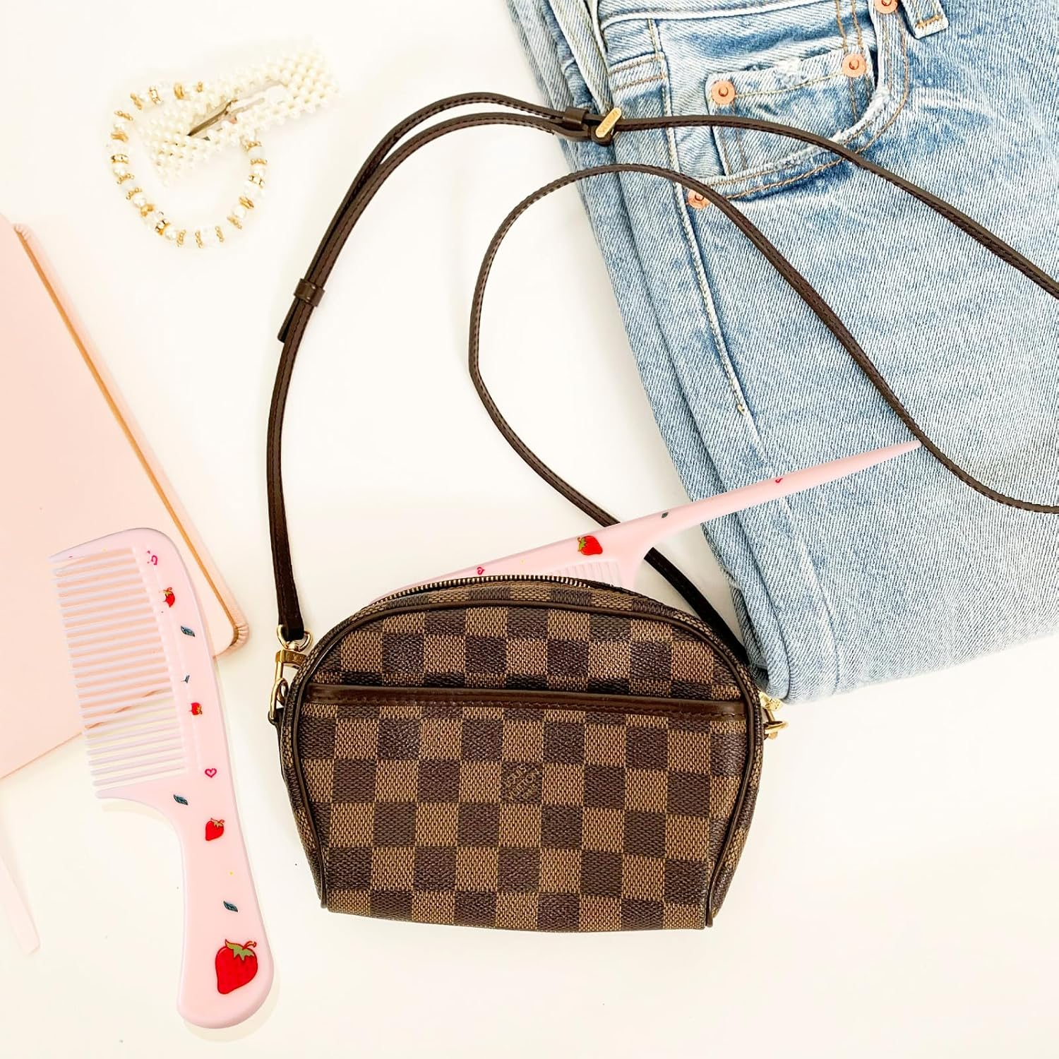 2Pcs Cute Hair Comb Set, Pink Strawberry Comb Fine Tooth Comb and Rat Tail Comb Toddler Hair Comb Small Girl Comb Plastic Mini Kids Comb for Women Girls Children All Hair Types image number 4