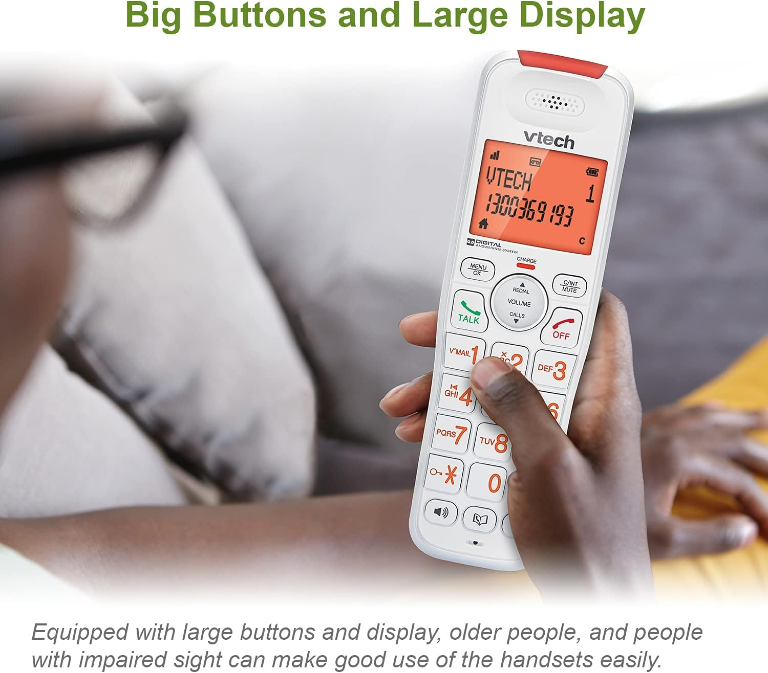 Vtech Comfort Cordless Bundle - NBN Ready Phone System - 4 Handsets - White image number 6