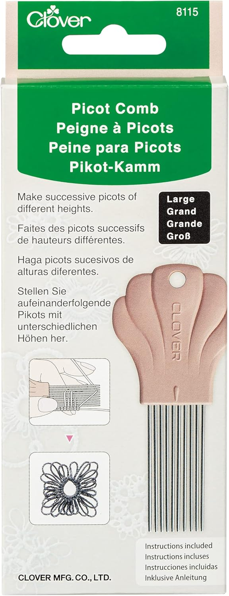 Clover Picot Comb - Large image number 1